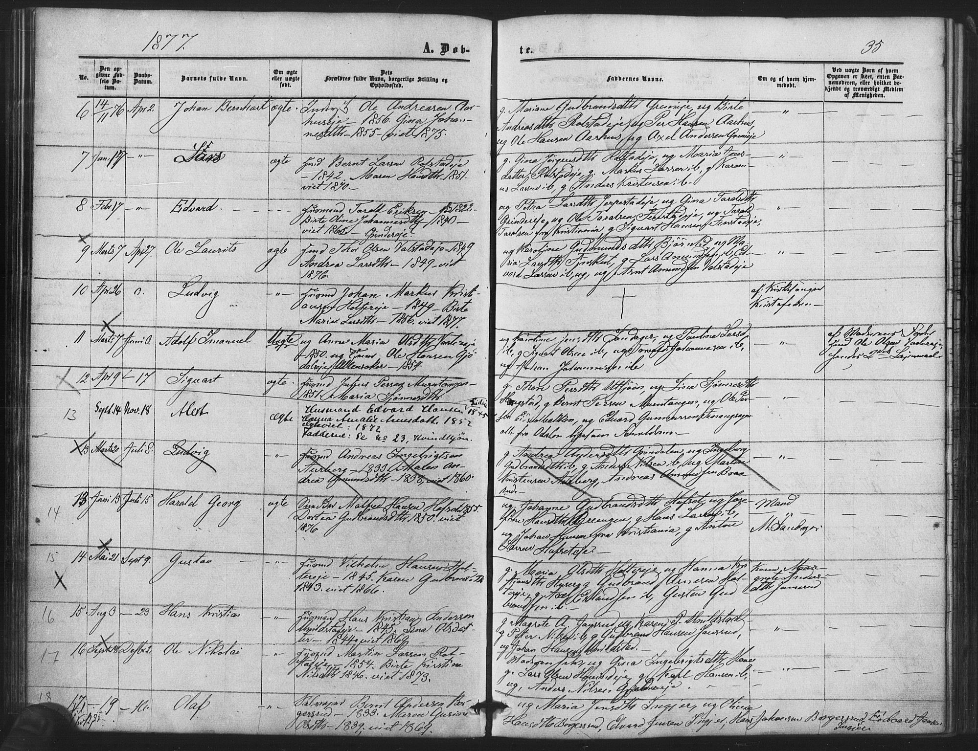 Nes prestekontor Kirkebøker, SAO/A-10410/F/Fb/L0001: Parish register (official) no. II 1, 1859-1882, p. 35