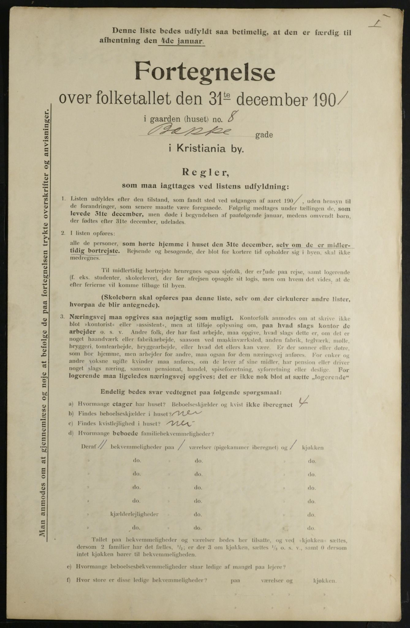 OBA, Municipal Census 1901 for Kristiania, 1901, p. 660