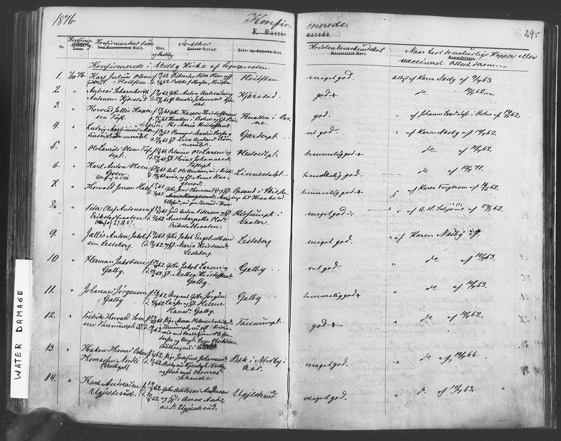 Vestby prestekontor Kirkebøker, SAO/A-10893/F/Fa/L0008: Parish register (official) no. I 8, 1863-1877, p. 295