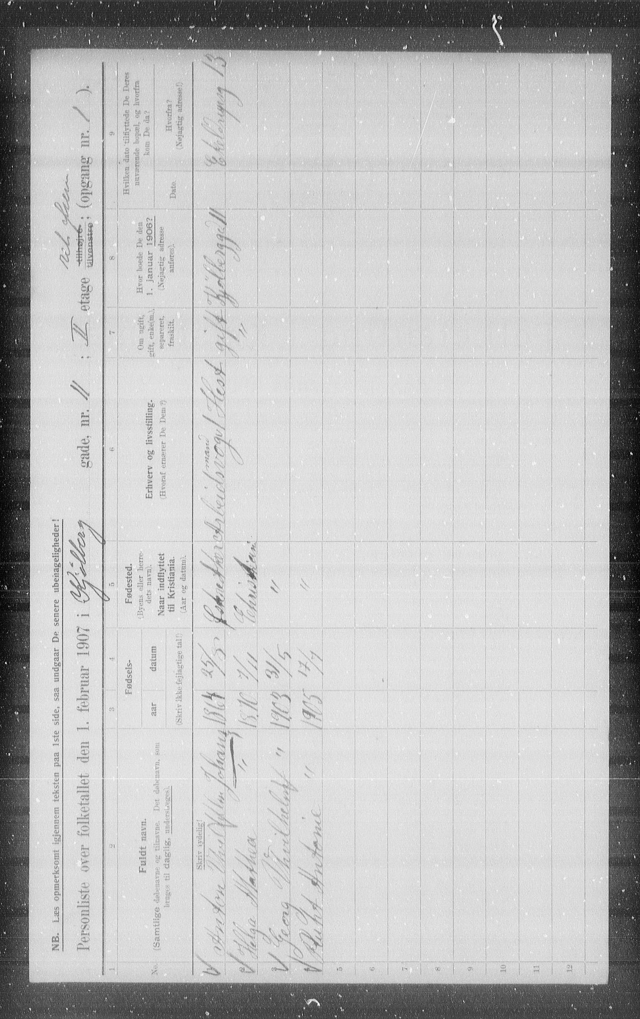 OBA, Municipal Census 1907 for Kristiania, 1907, p. 26172