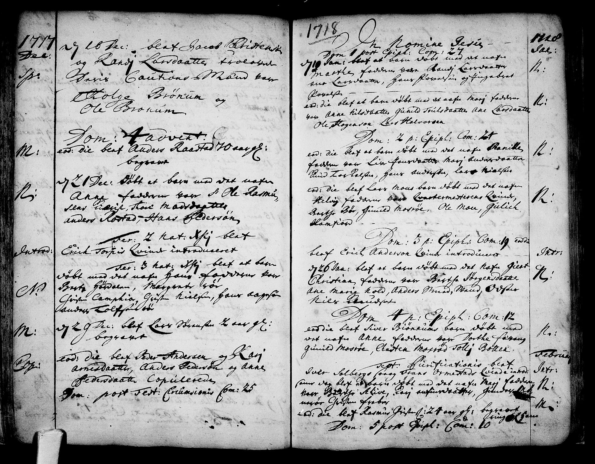 Sandar kirkebøker, AV/SAKO-A-243/F/Fa/L0001: Parish register (official) no. 1, 1709-1733