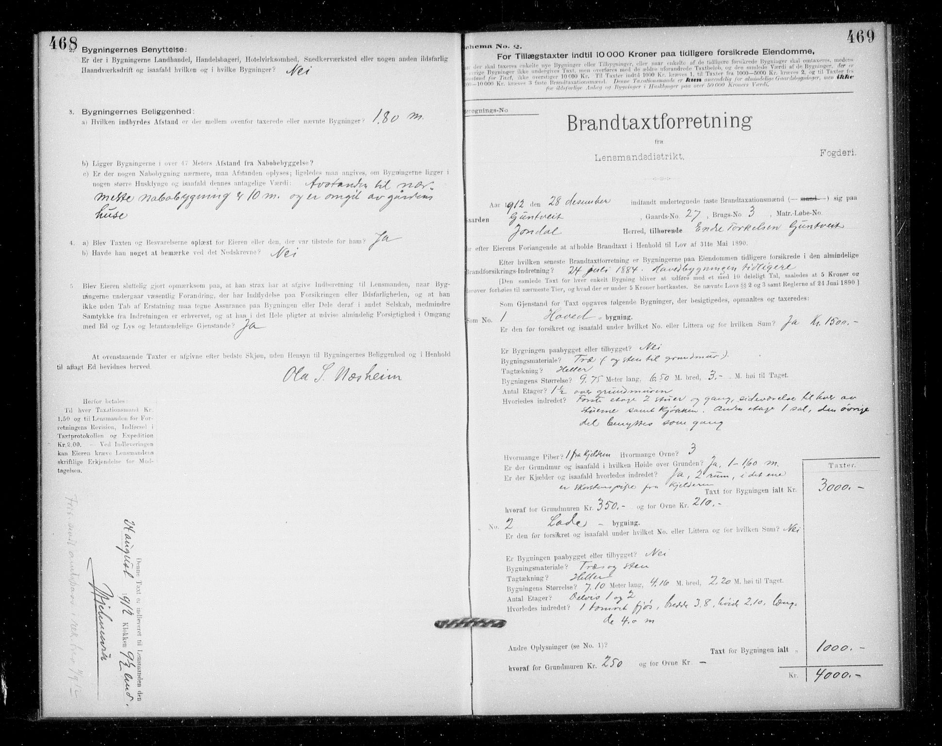 Lensmannen i Jondal, SAB/A-33101/0012/L0005: Branntakstprotokoll, skjematakst, 1894-1951, p. 468-469