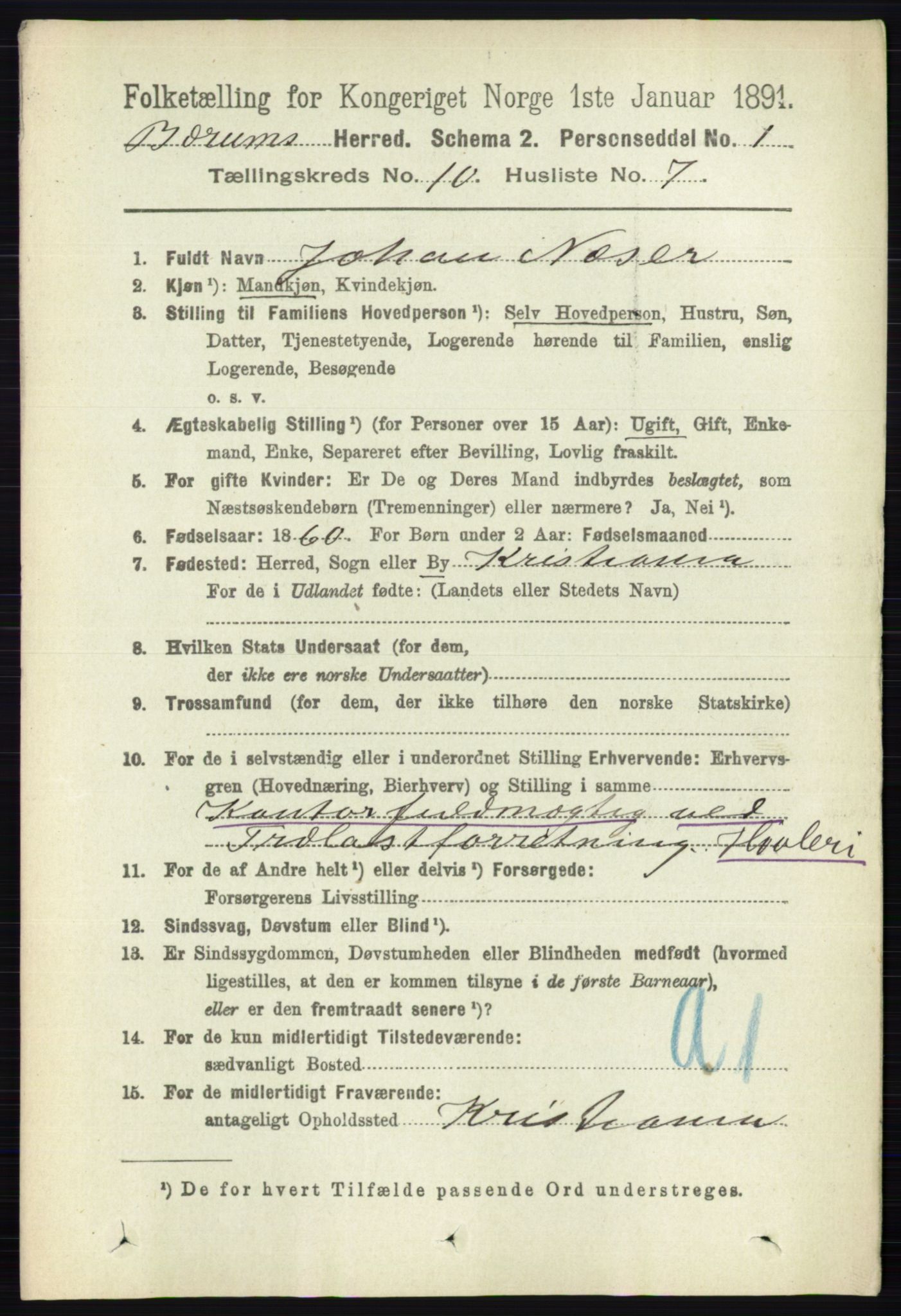 RA, 1891 census for 0219 Bærum, 1891, p. 6402