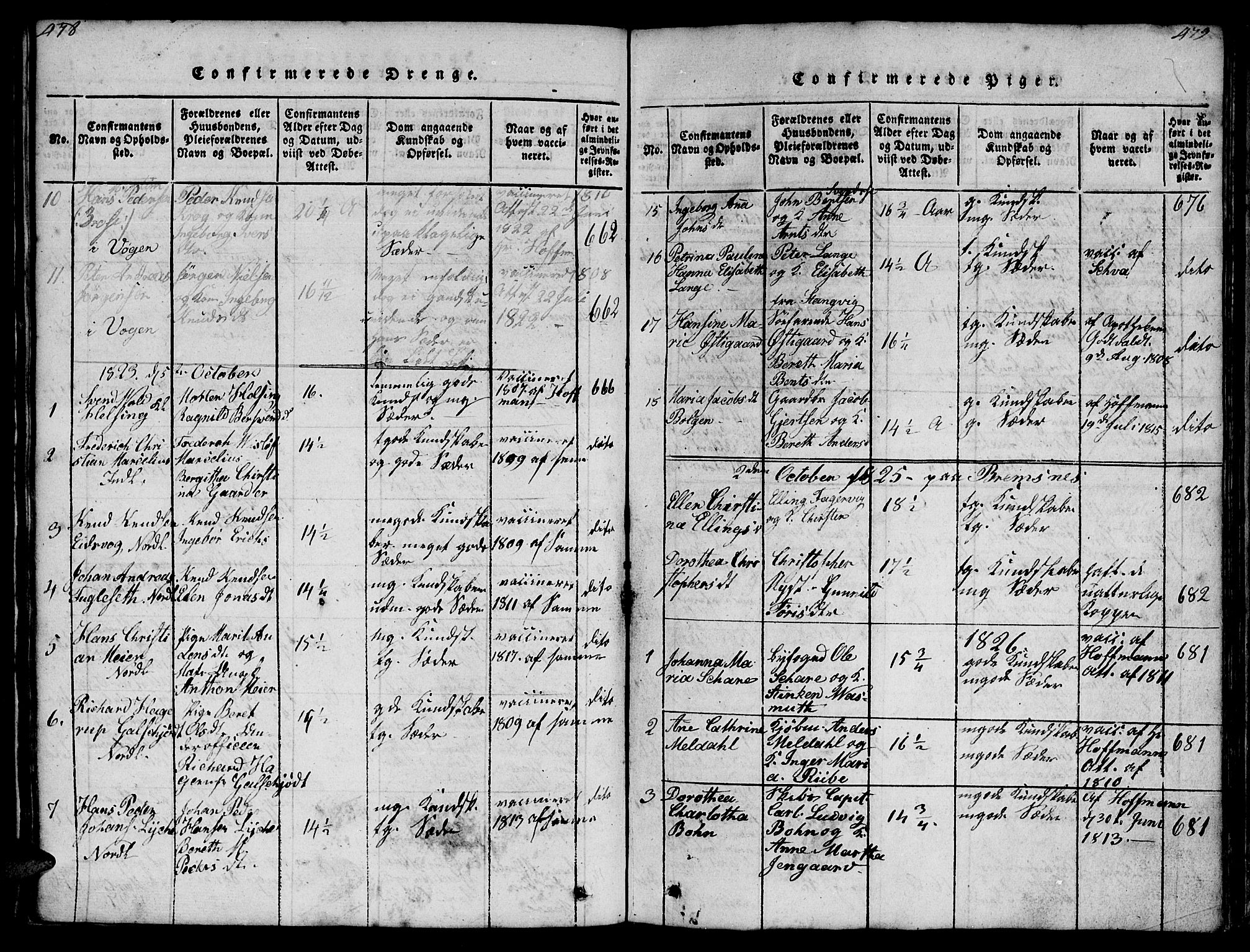 Ministerialprotokoller, klokkerbøker og fødselsregistre - Møre og Romsdal, AV/SAT-A-1454/572/L0856: Parish register (copy) no. 572C01, 1819-1832, p. 478-479