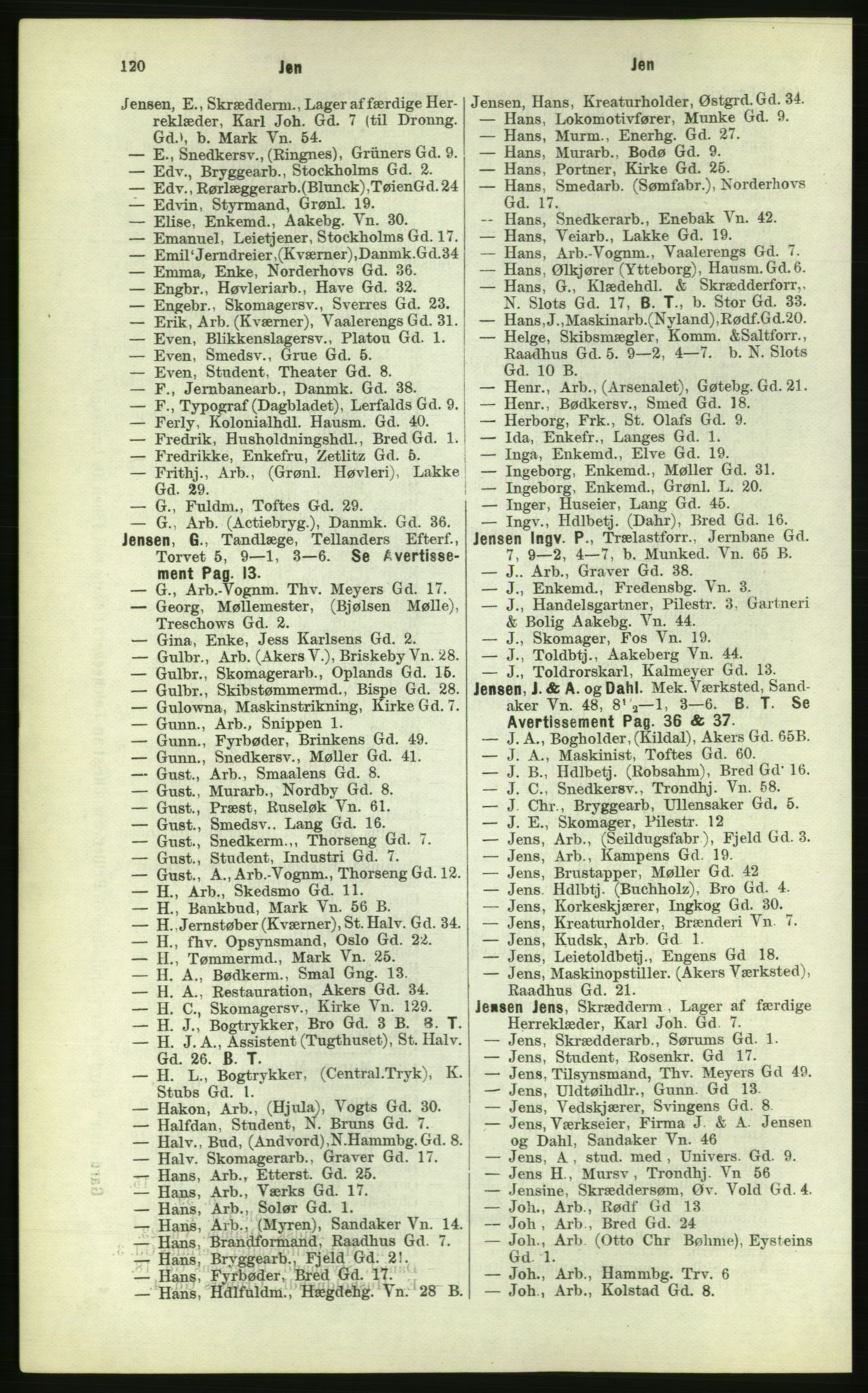 Kristiania/Oslo adressebok, PUBL/-, 1884, p. 120