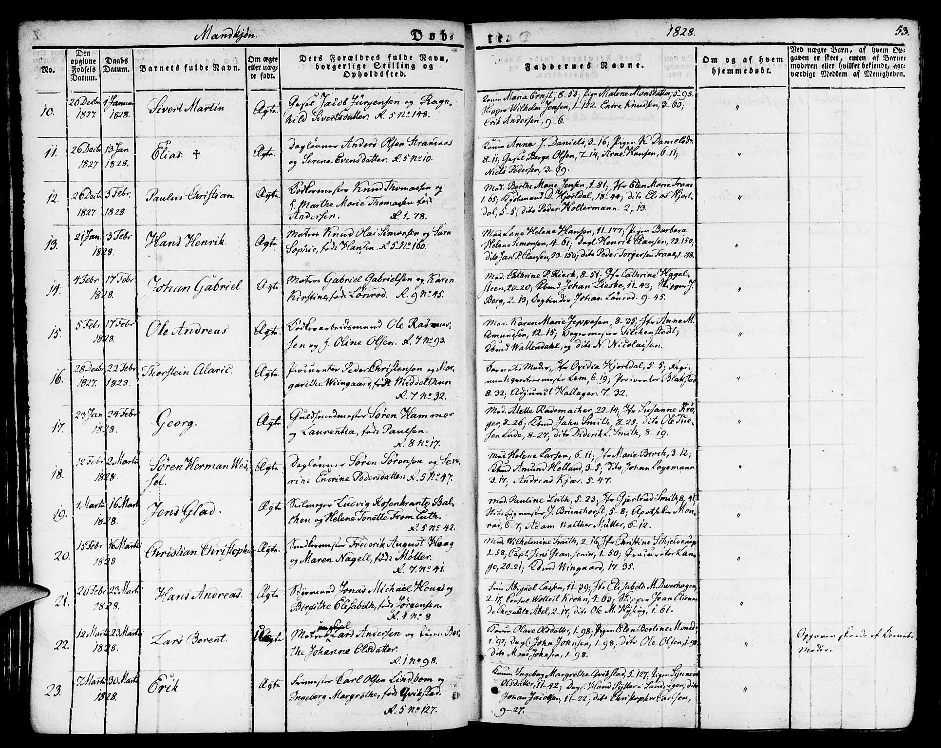 Nykirken Sokneprestembete, AV/SAB-A-77101/H/Haa/L0012: Parish register (official) no. A 12, 1821-1844, p. 53