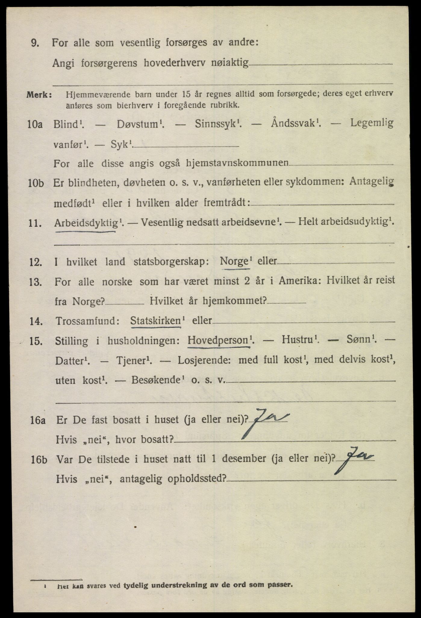 SAK, 1920 census for Sør-Audnedal, 1920, p. 4550