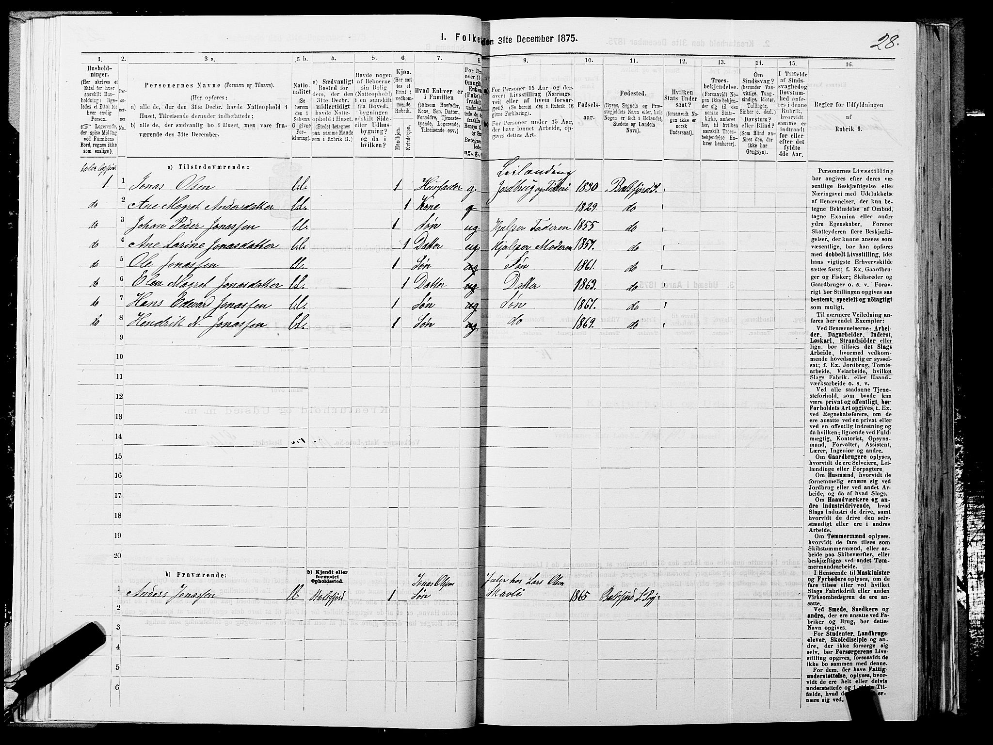 SATØ, 1875 census for 1933P Balsfjord, 1875, p. 1628