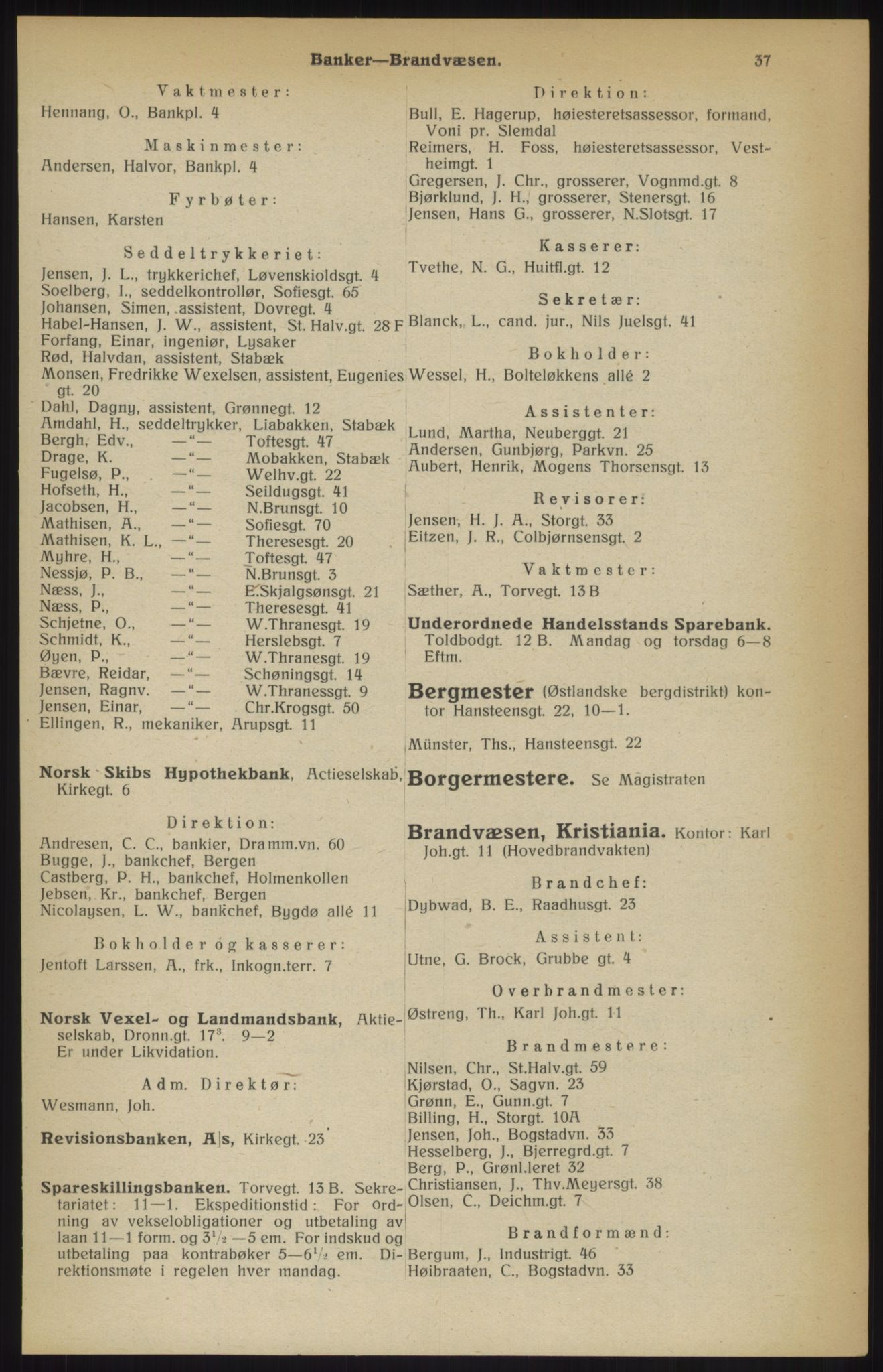 Kristiania/Oslo adressebok, PUBL/-, 1914, p. 37