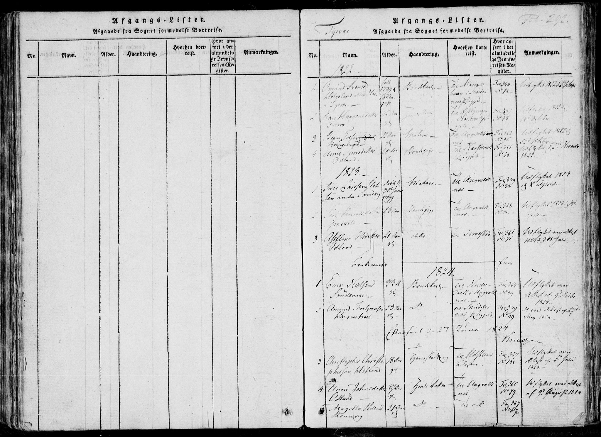 Skjold sokneprestkontor, SAST/A-101847/H/Ha/Haa/L0004: Parish register (official) no. A 4 /1, 1815-1830, p. 292