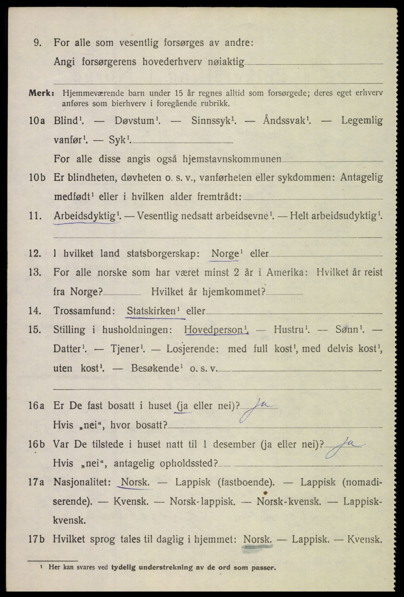 SAT, 1920 census for Lødingen, 1920, p. 1590