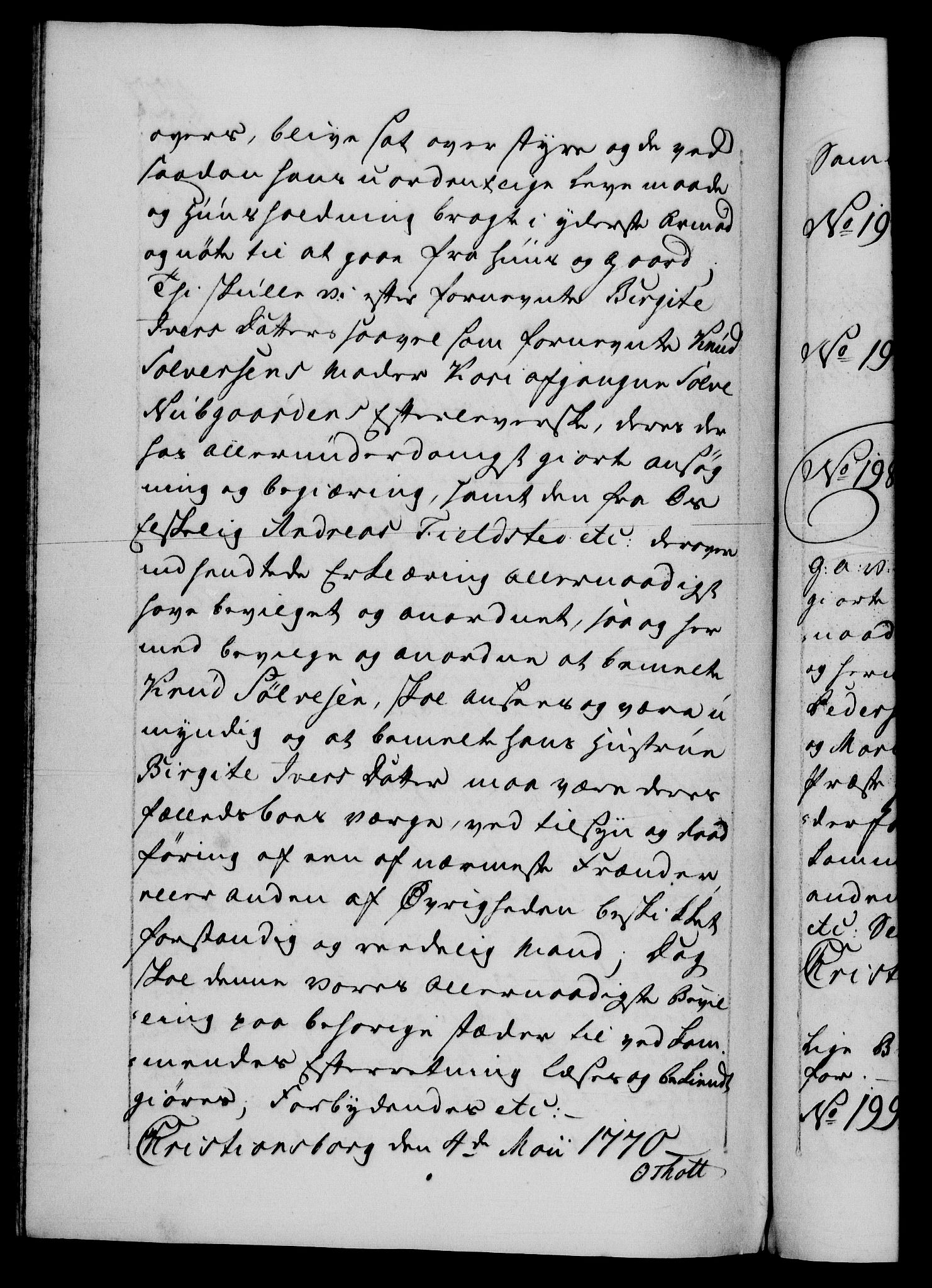 Danske Kanselli 1572-1799, AV/RA-EA-3023/F/Fc/Fca/Fcaa/L0044: Norske registre, 1769-1771, p. 427b