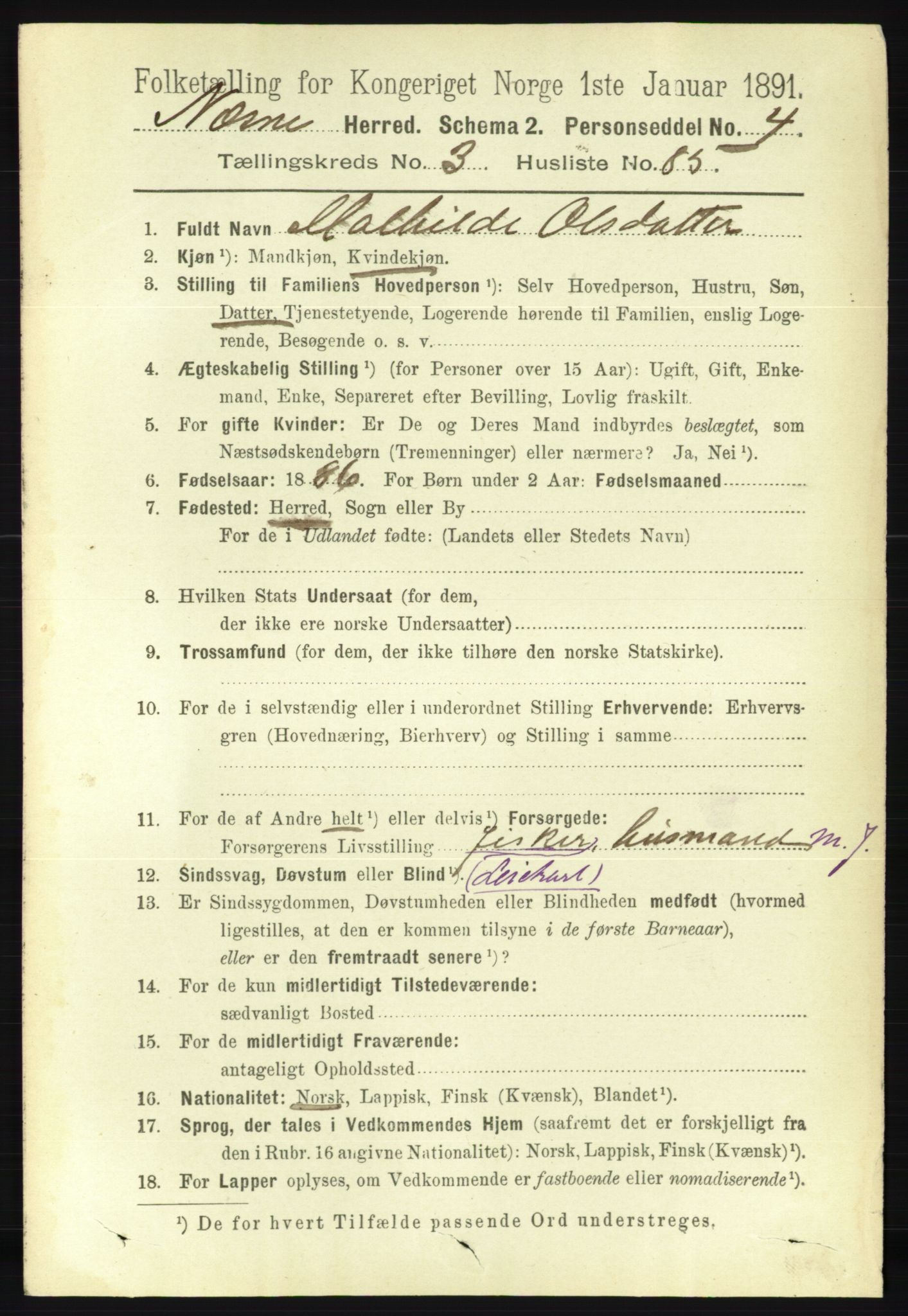 RA, 1891 census for 1828 Nesna, 1891, p. 2072