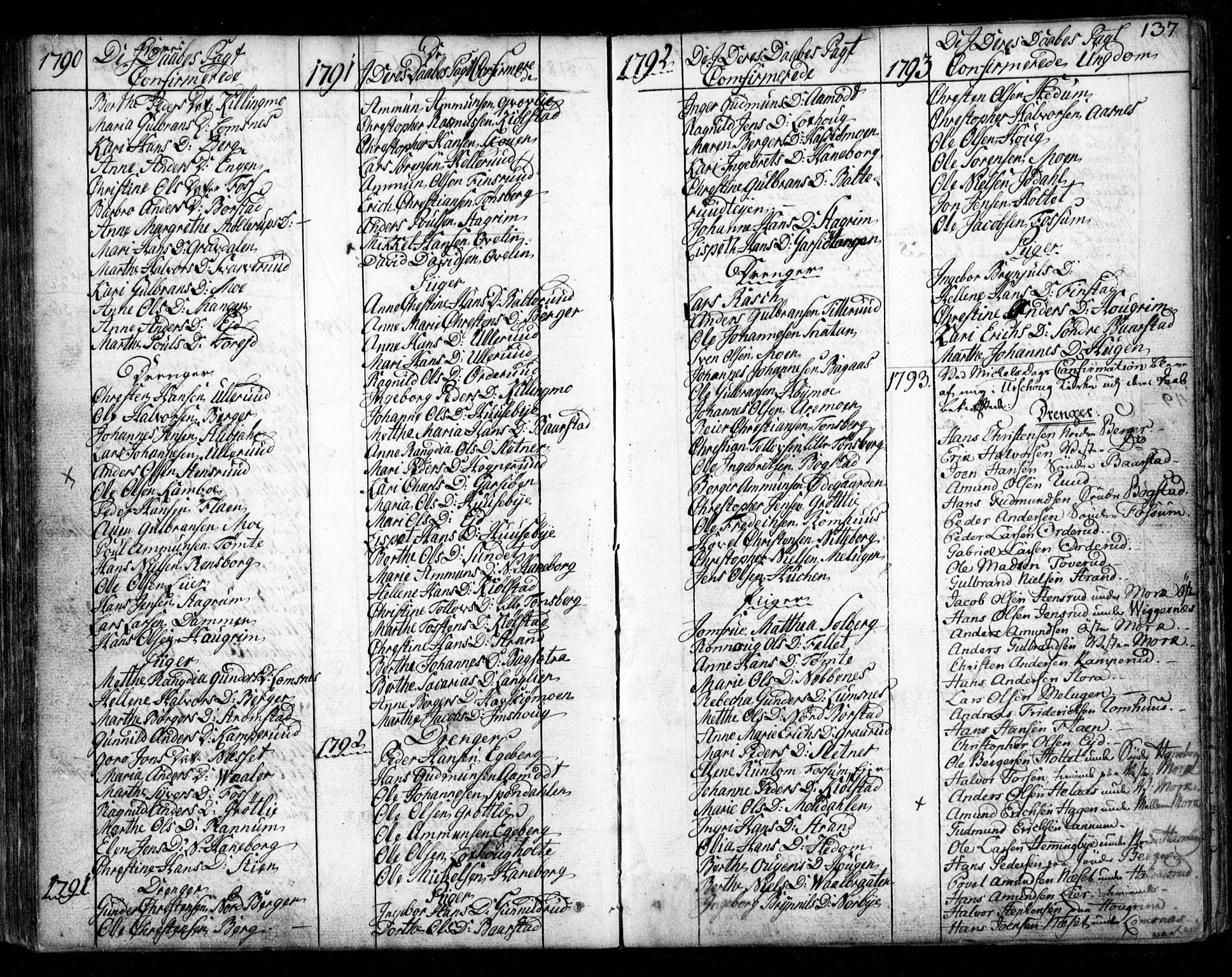 Aurskog prestekontor Kirkebøker, SAO/A-10304a/F/Fa/L0003: Parish register (official) no. I 3, 1767-1807, p. 137