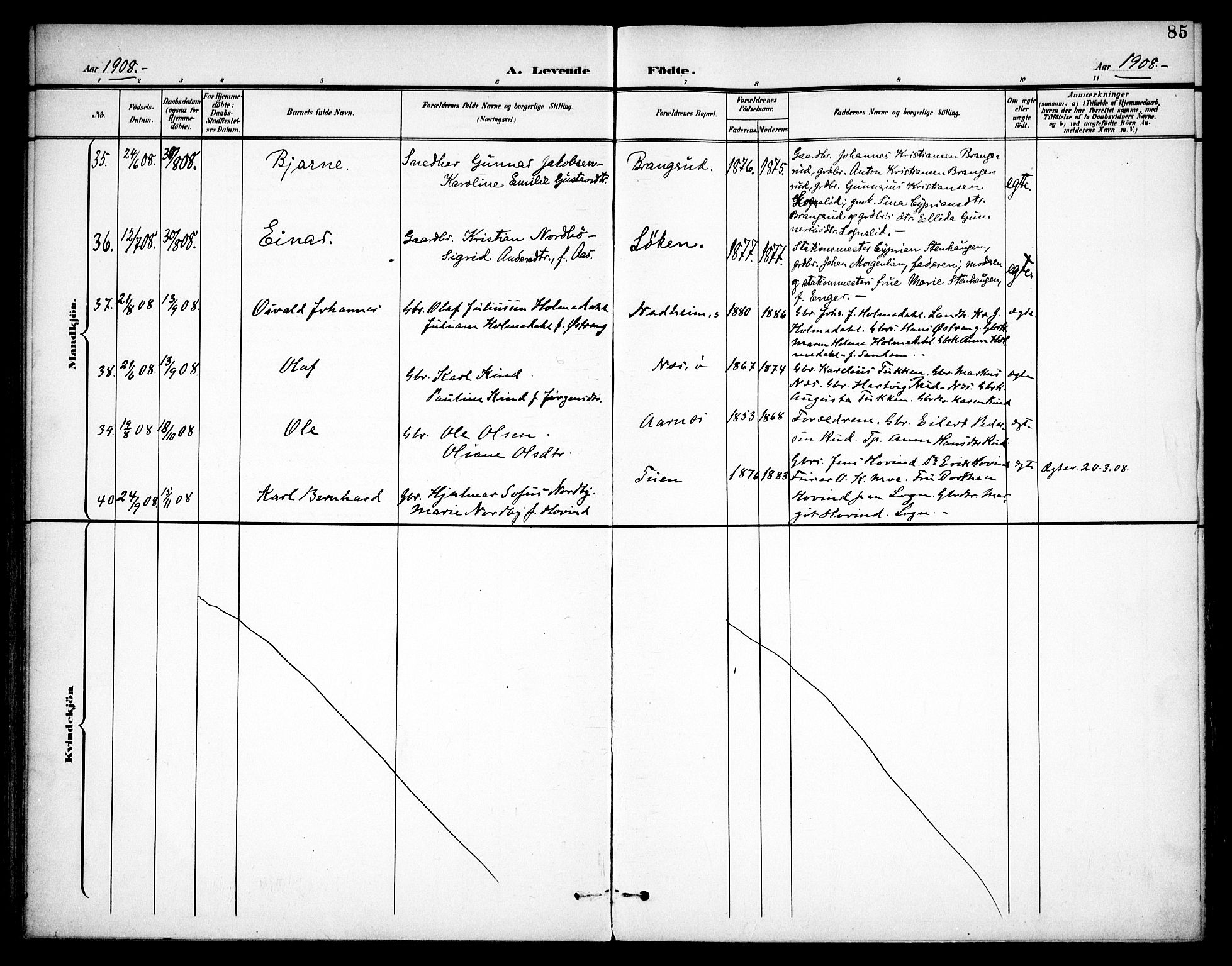 Høland prestekontor Kirkebøker, AV/SAO-A-10346a/F/Fa/L0015: Parish register (official) no. I 15, 1897-1912, p. 85