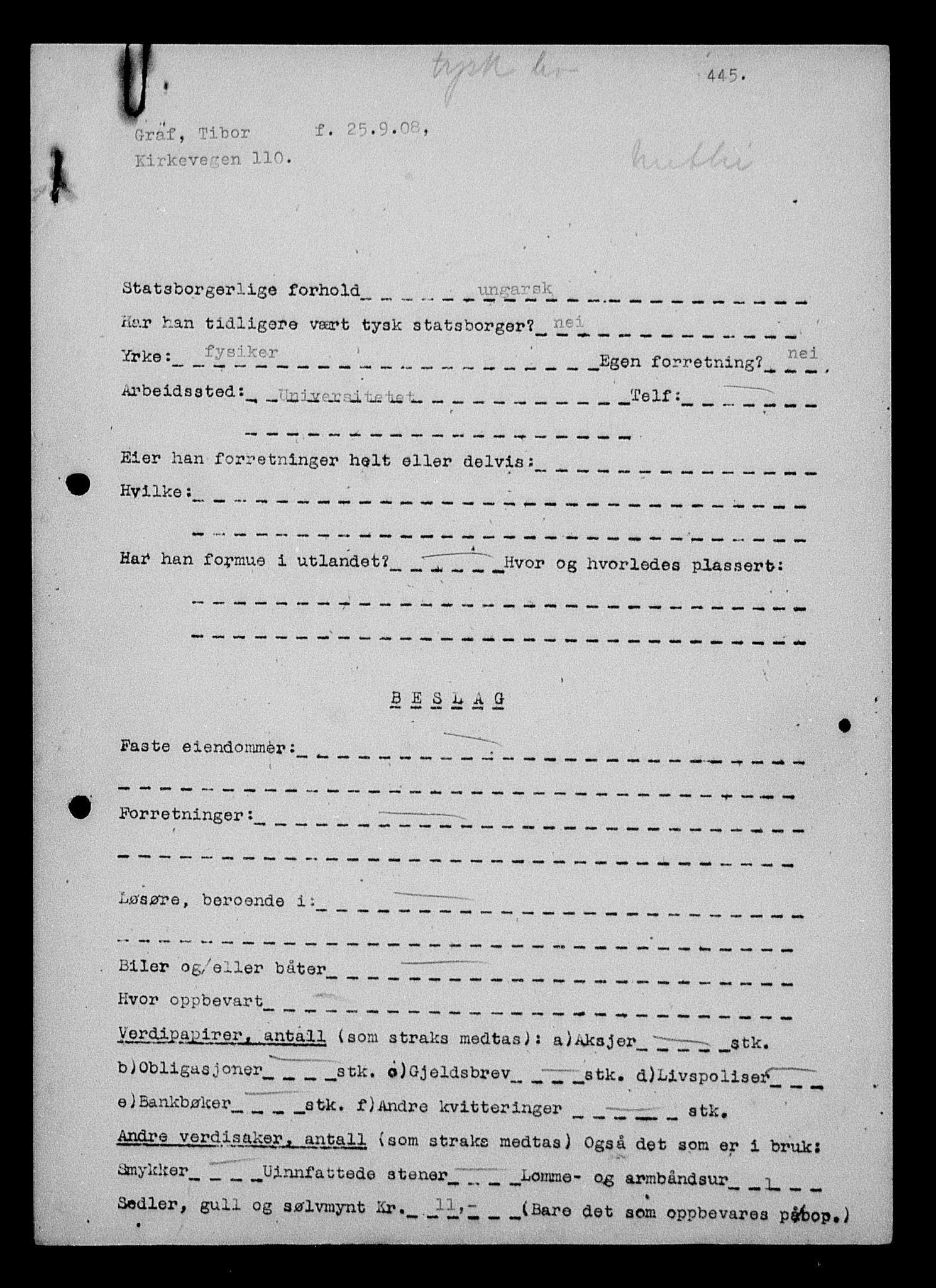 Justisdepartementet, Tilbakeføringskontoret for inndratte formuer, AV/RA-S-1564/H/Hc/Hcd/L1009: --, 1945-1947, p. 16