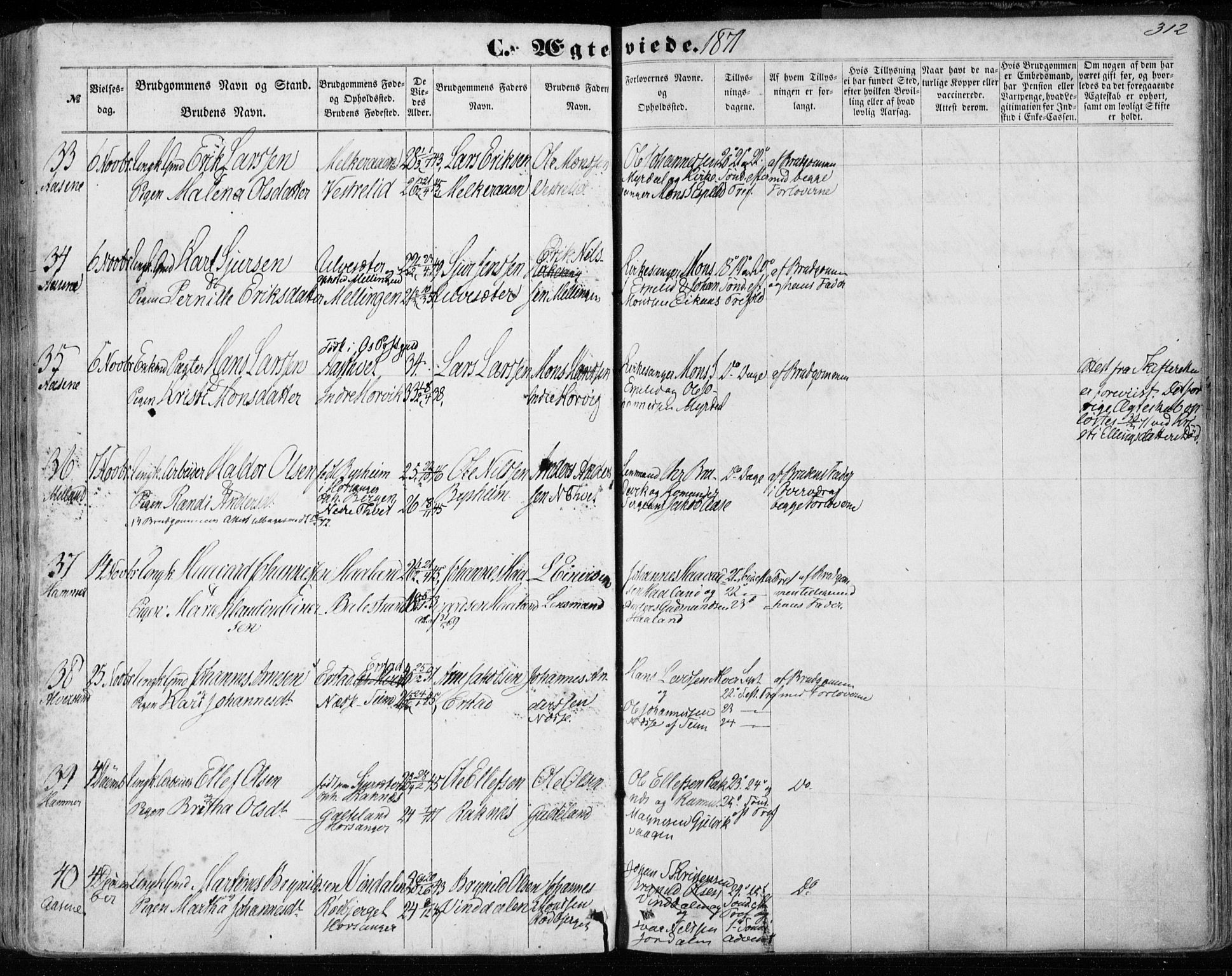 Hamre sokneprestembete, AV/SAB-A-75501/H/Ha/Haa/Haaa/L0014: Parish register (official) no. A 14, 1858-1872, p. 312