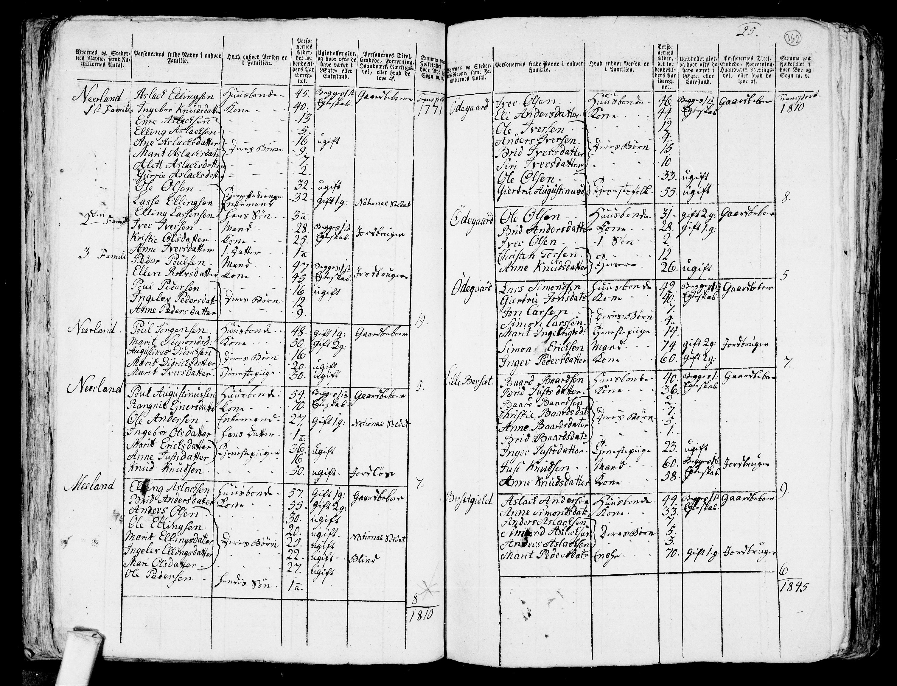 RA, 1801 census for 1543P Nesset, 1801, p. 361b-362a