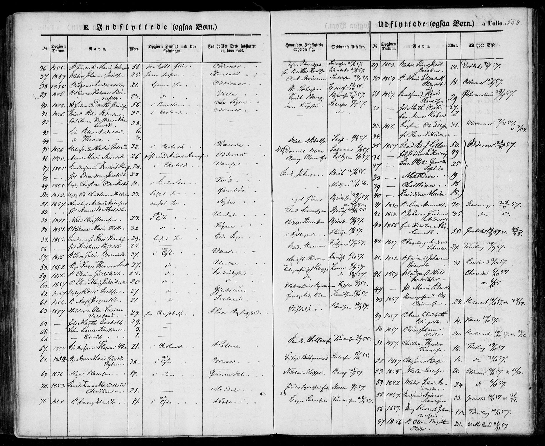 Kristiansand domprosti, SAK/1112-0006/F/Fa/L0014: Parish register (official) no. A 14, 1852-1867, p. 558