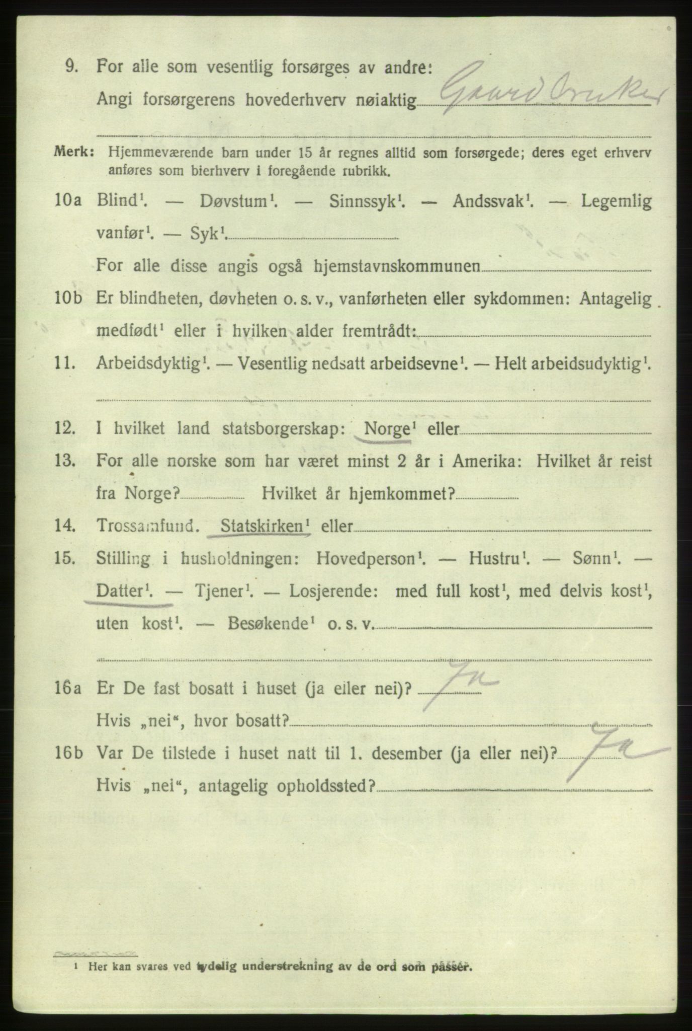 SAB, 1920 census for Etne, 1920, p. 3936