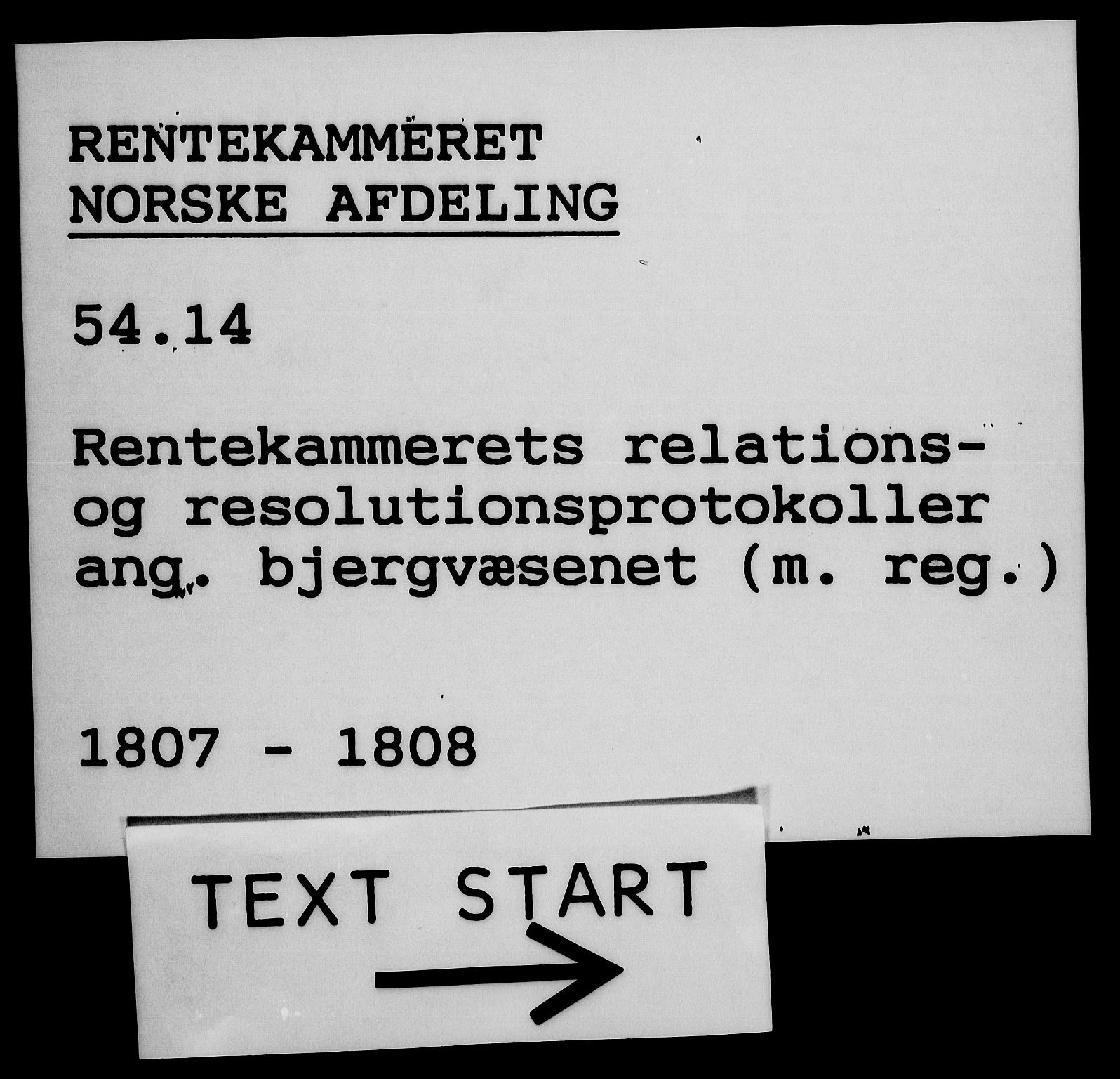 Rentekammeret, Renteskriverkontorene, AV/RA-EA-3115/M/Mf/Mfb/L0008: Relasjons- og resolusjonsprotokoll med register (merket RK 54.14), 1807-1808