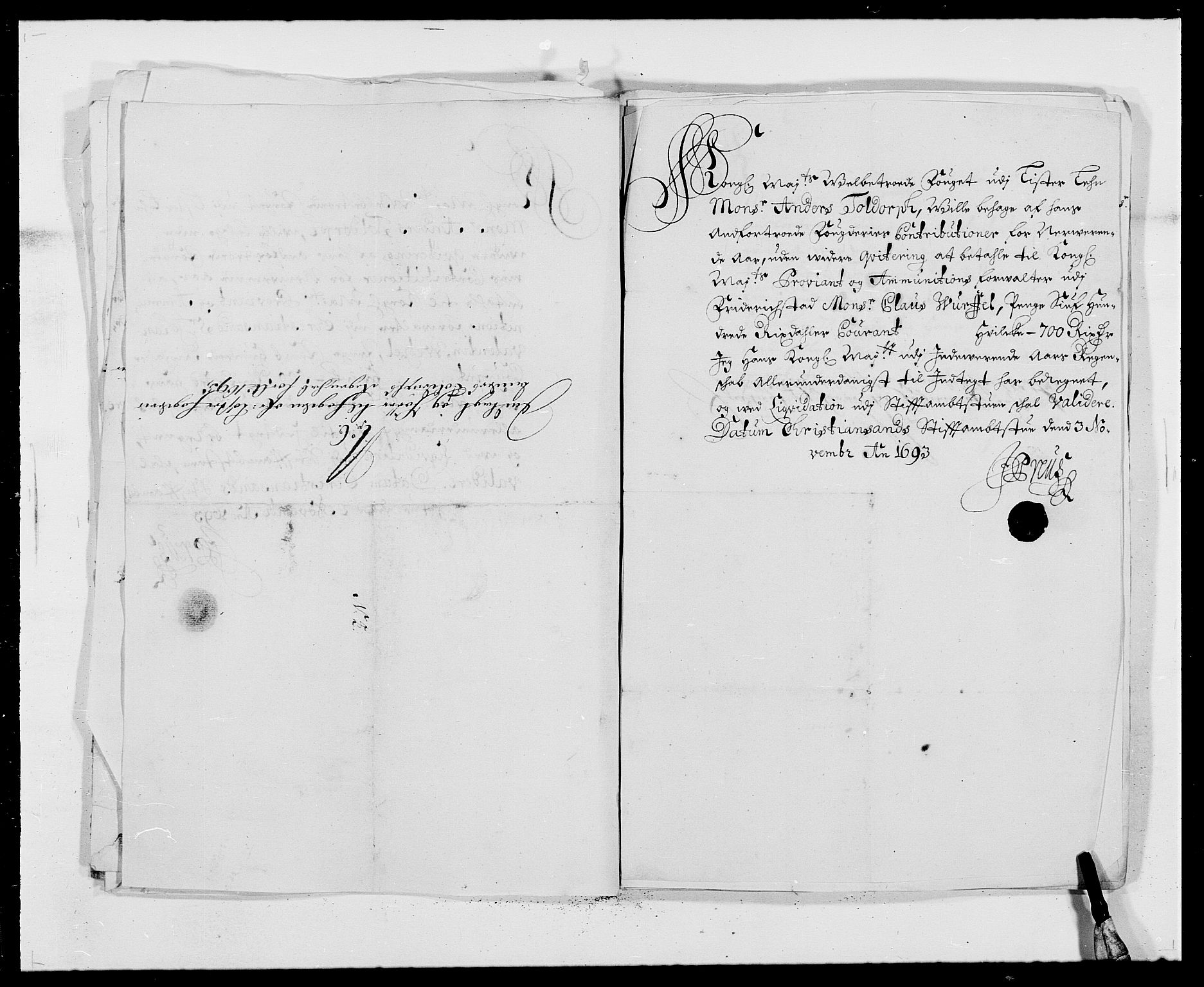 Rentekammeret inntil 1814, Reviderte regnskaper, Fogderegnskap, AV/RA-EA-4092/R41/L2536: Fogderegnskap Lista, 1690-1693, p. 459