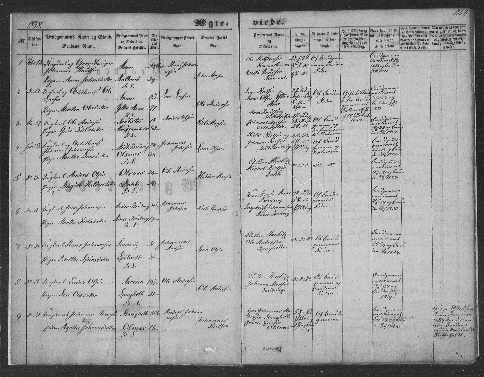 Haus sokneprestembete, SAB/A-75601/H/Haa: Parish register (official) no. A 16 II, 1848-1857, p. 258