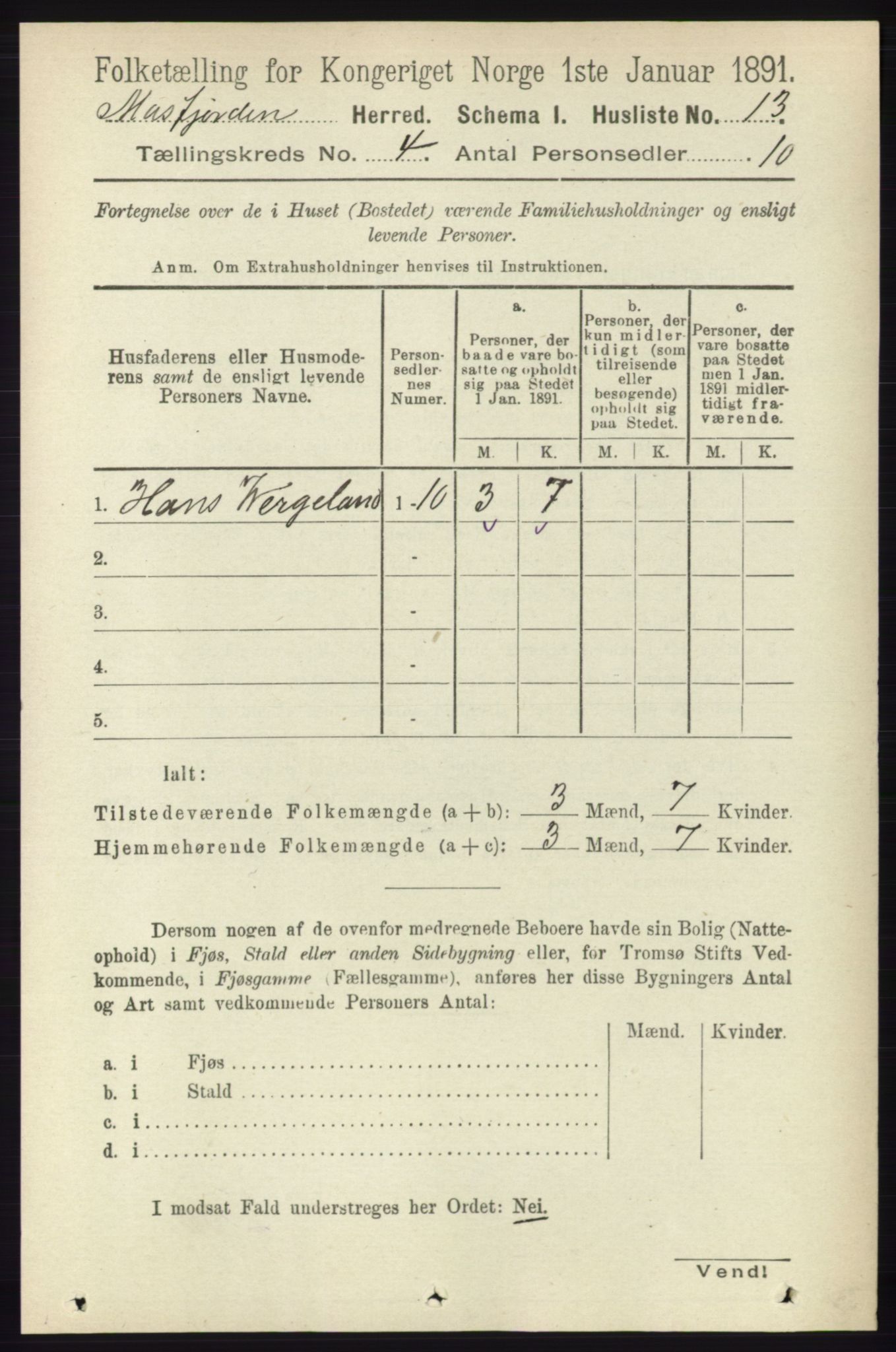 RA, 1891 census for 1266 Masfjorden, 1891, p. 735