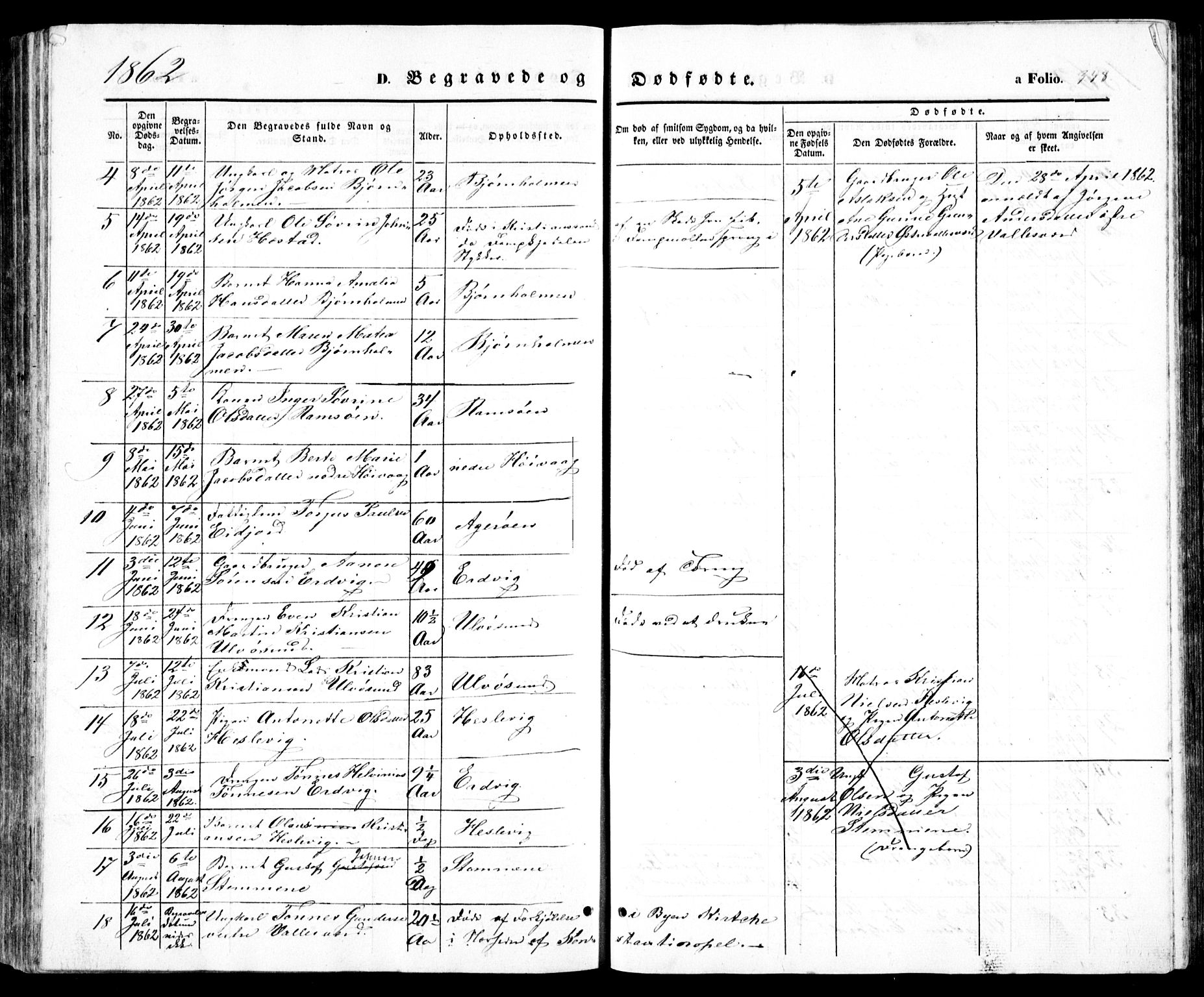 Høvåg sokneprestkontor, SAK/1111-0025/F/Fb/L0002: Parish register (copy) no. B 2, 1847-1869, p. 348