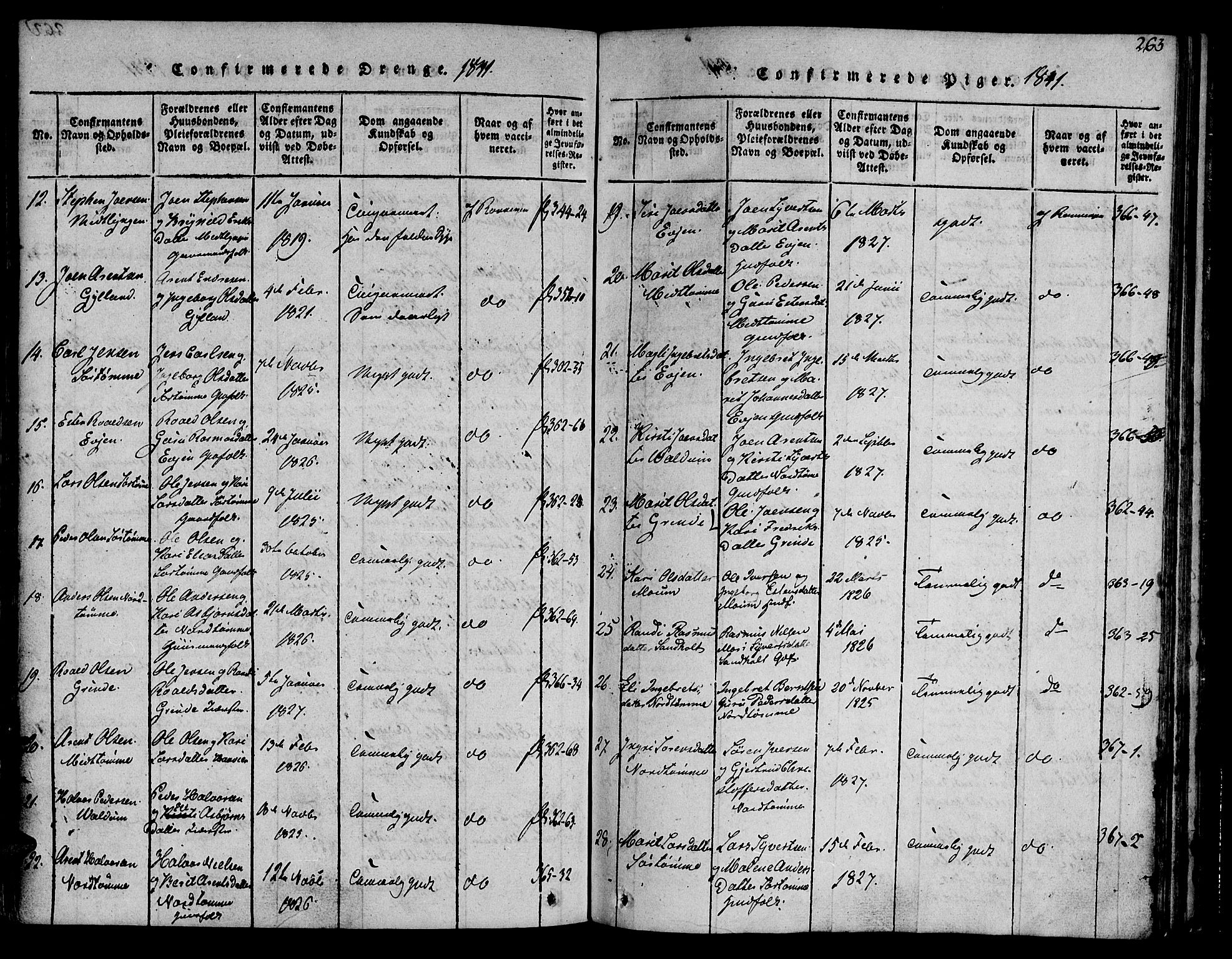 Ministerialprotokoller, klokkerbøker og fødselsregistre - Sør-Trøndelag, SAT/A-1456/692/L1102: Parish register (official) no. 692A02, 1816-1842, p. 263