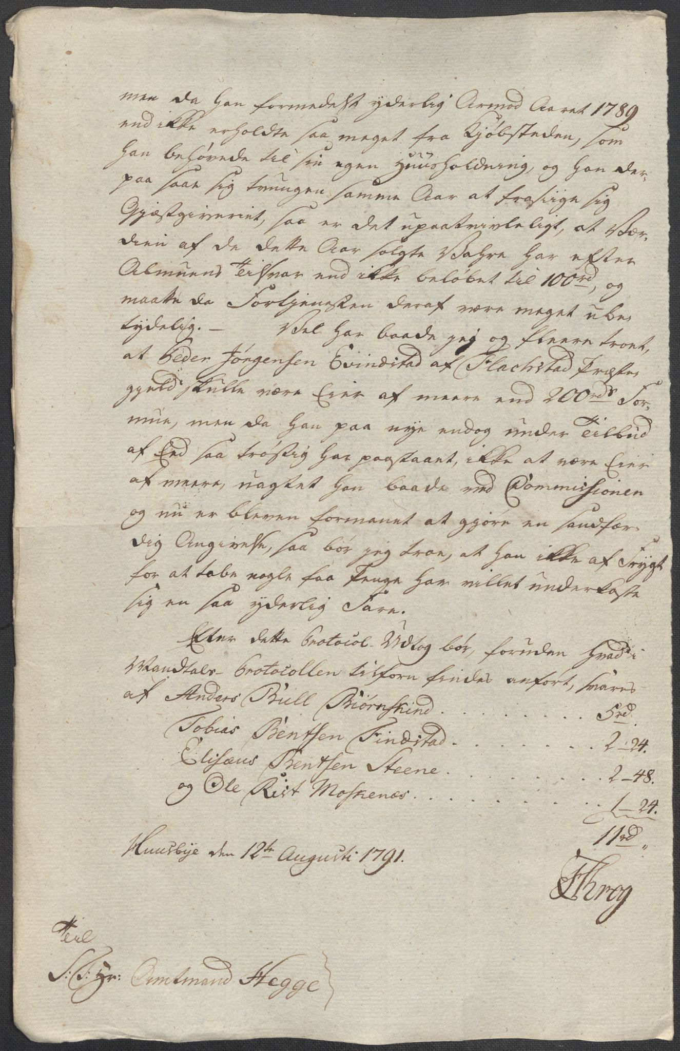 Rentekammeret inntil 1814, Reviderte regnskaper, Mindre regnskaper, AV/RA-EA-4068/Rf/Rfe/L0055: Vesterålen, Andenes og Lofoten fogderi, 1789, p. 15