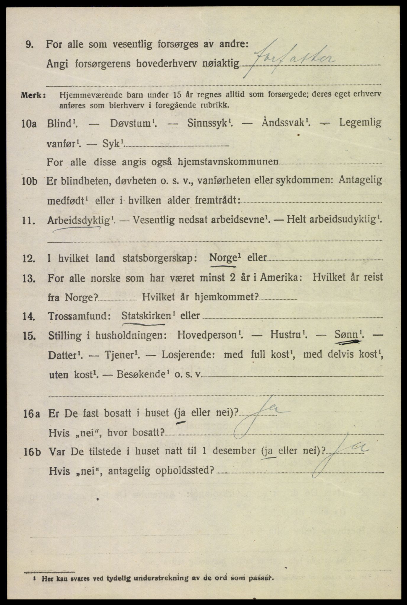 SAH, 1920 census for Fåberg, 1920, p. 6541