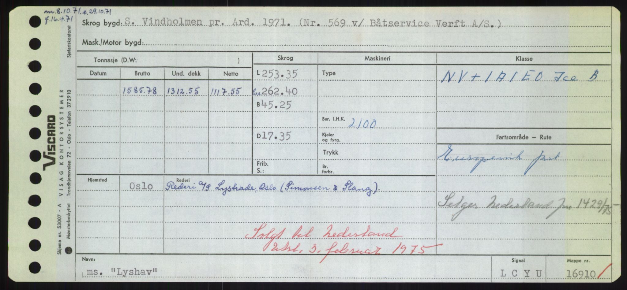 Sjøfartsdirektoratet med forløpere, Skipsmålingen, RA/S-1627/H/Hd/L0023: Fartøy, Lia-Løv, p. 509