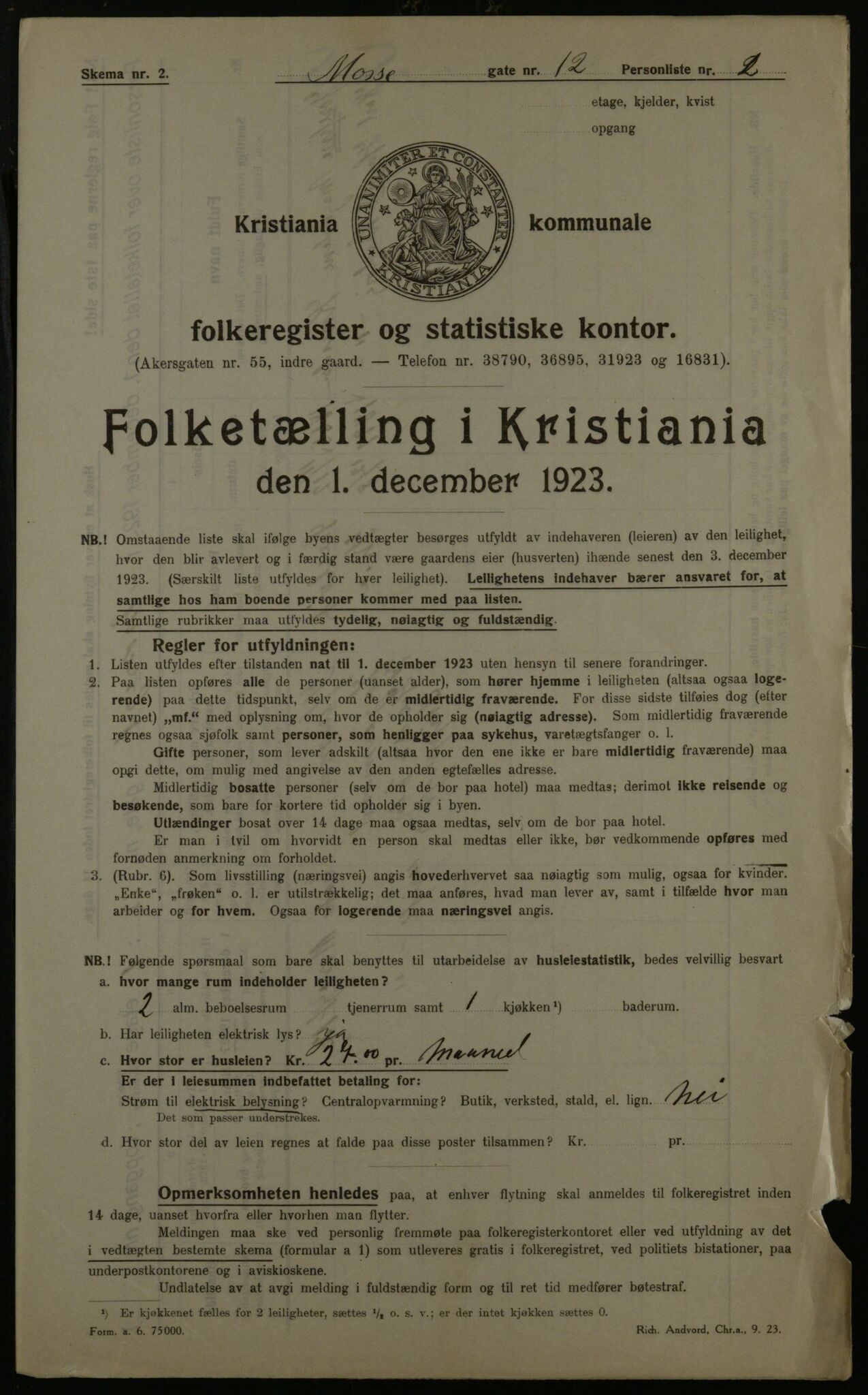 OBA, Municipal Census 1923 for Kristiania, 1923, p. 72847