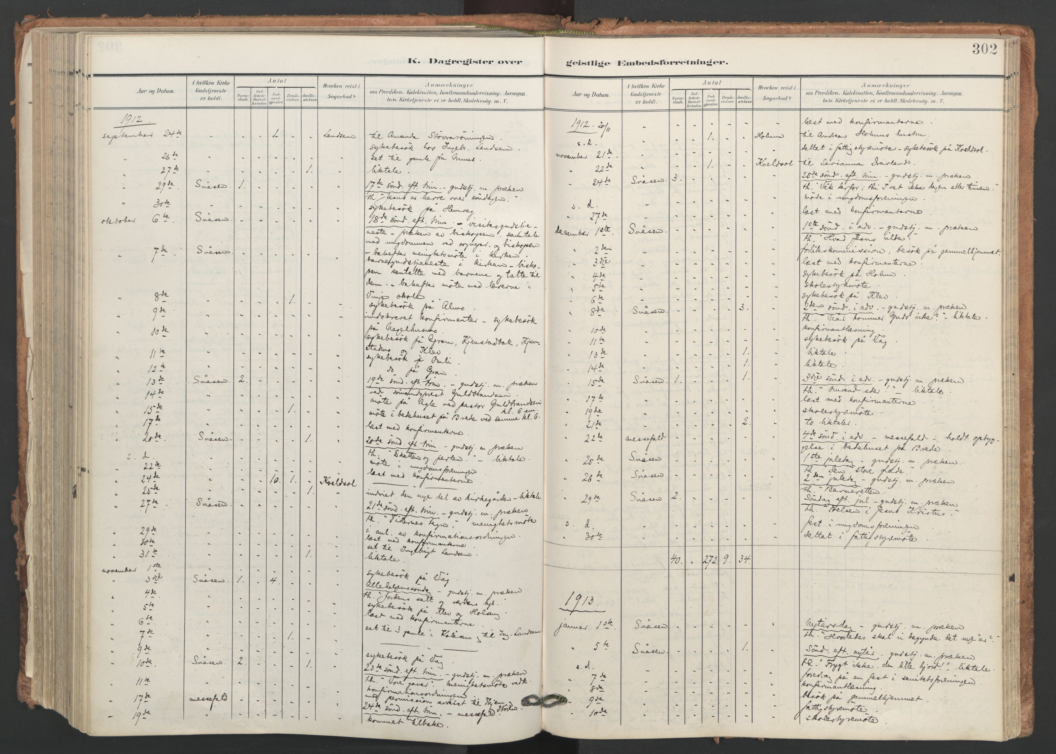 Ministerialprotokoller, klokkerbøker og fødselsregistre - Nord-Trøndelag, AV/SAT-A-1458/749/L0477: Parish register (official) no. 749A11, 1902-1927, p. 302