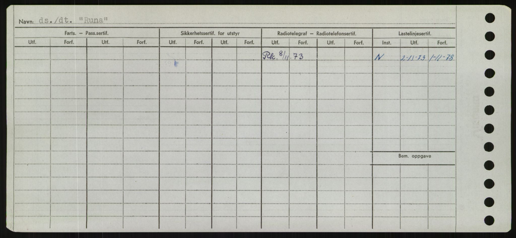 Sjøfartsdirektoratet med forløpere, Skipsmålingen, RA/S-1627/H/Hd/L0031: Fartøy, Rju-Sam, p. 300