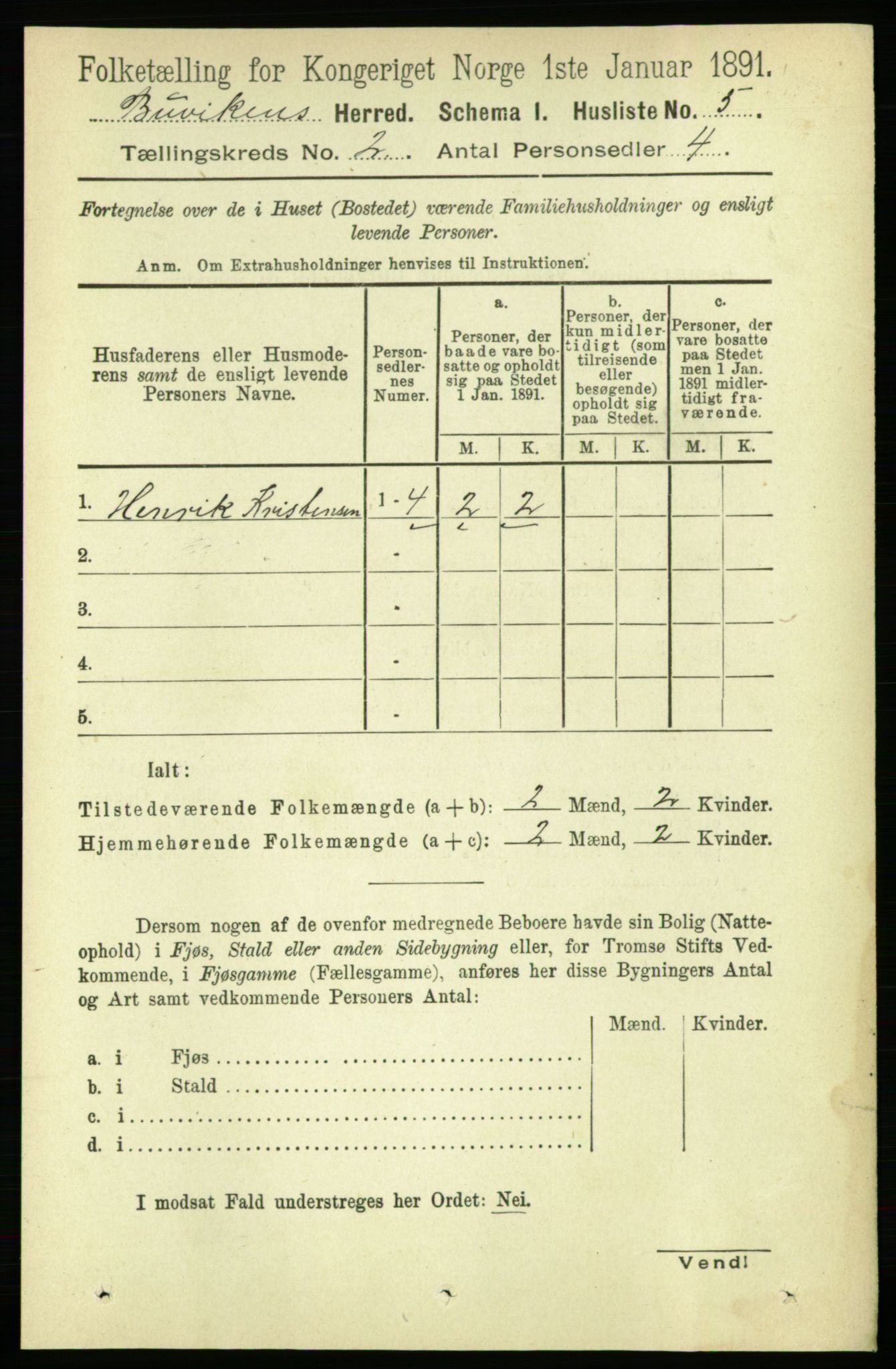 RA, 1891 census for 1656 Buvik, 1891, p. 559