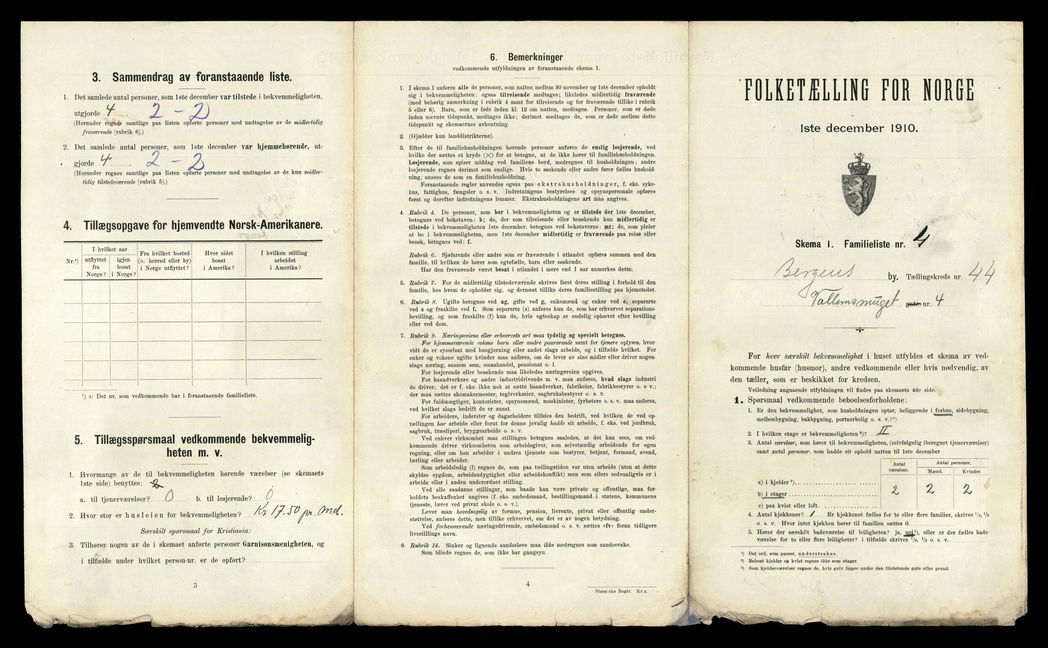 RA, 1910 census for Bergen, 1910, p. 14907