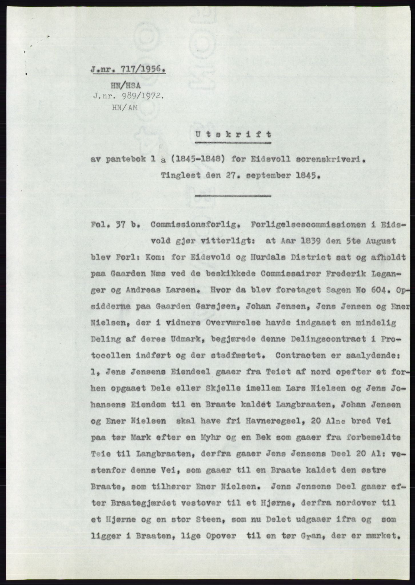 Statsarkivet i Oslo, AV/SAO-A-10621/Z/Zd/L0004: Avskrifter, j.nr 1-797/1956, 1956, p. 477