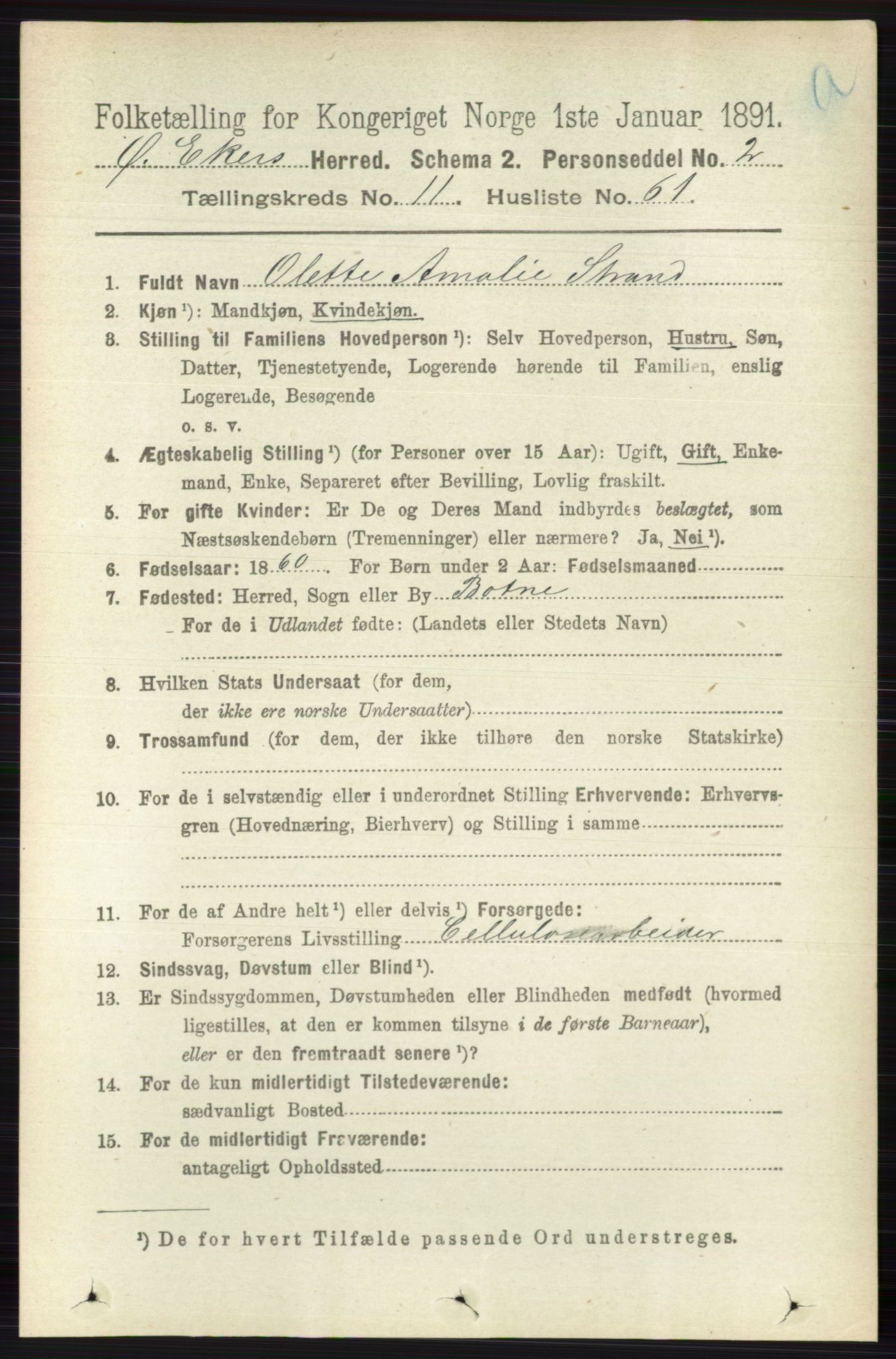 RA, 1891 census for 0624 Øvre Eiker, 1891, p. 4957