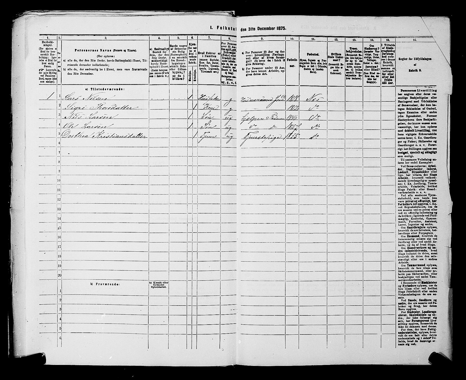 RA, 1875 census for 0236P Nes, 1875, p. 1494