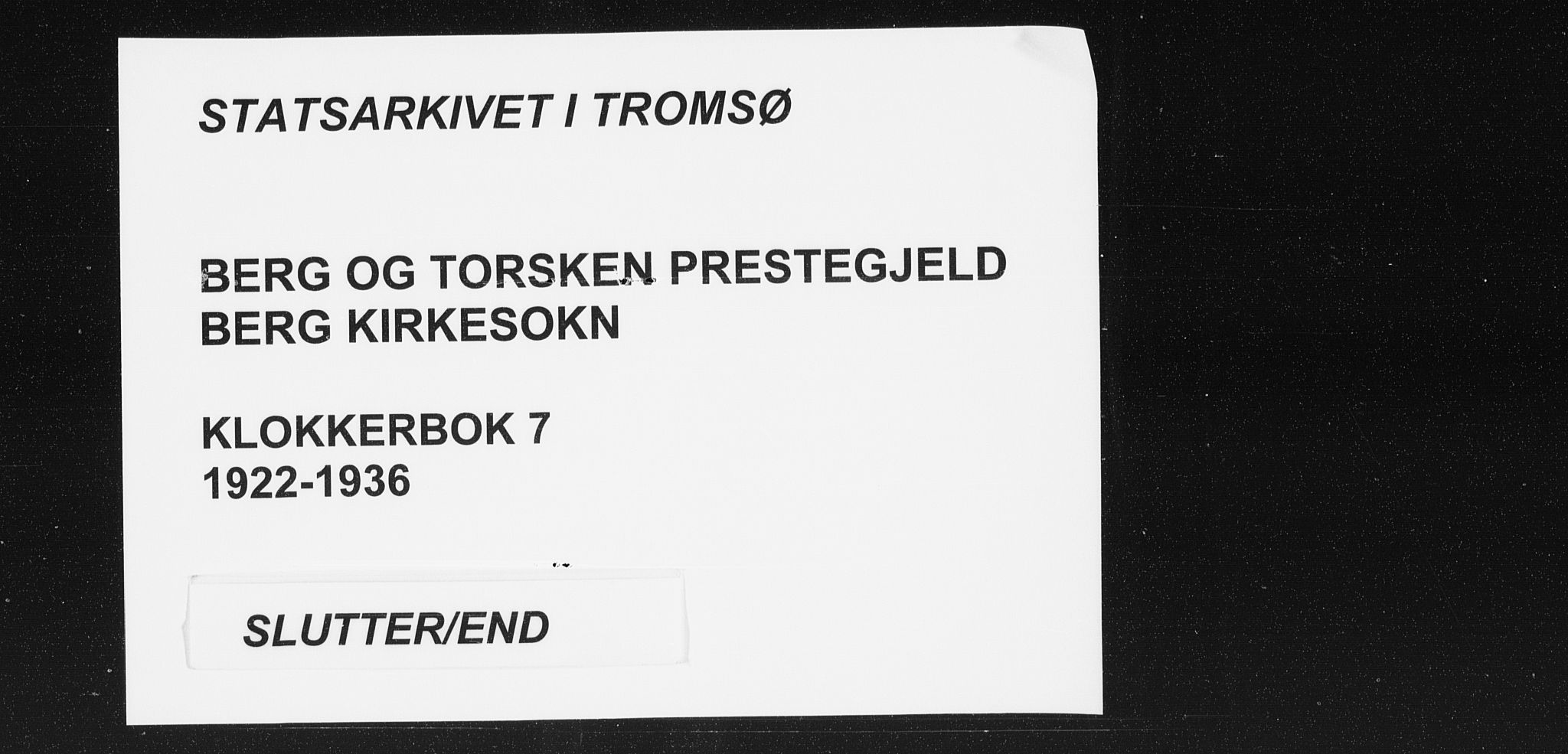 Berg sokneprestkontor, AV/SATØ-S-1318/G/Ga/Gab/L0007klokker: Parish register (copy) no. 7, 1922-1936