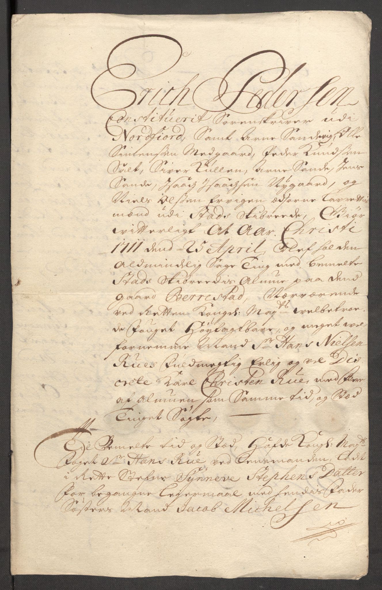 Rentekammeret inntil 1814, Reviderte regnskaper, Fogderegnskap, AV/RA-EA-4092/R53/L3433: Fogderegnskap Sunn- og Nordfjord, 1710-1711, p. 476