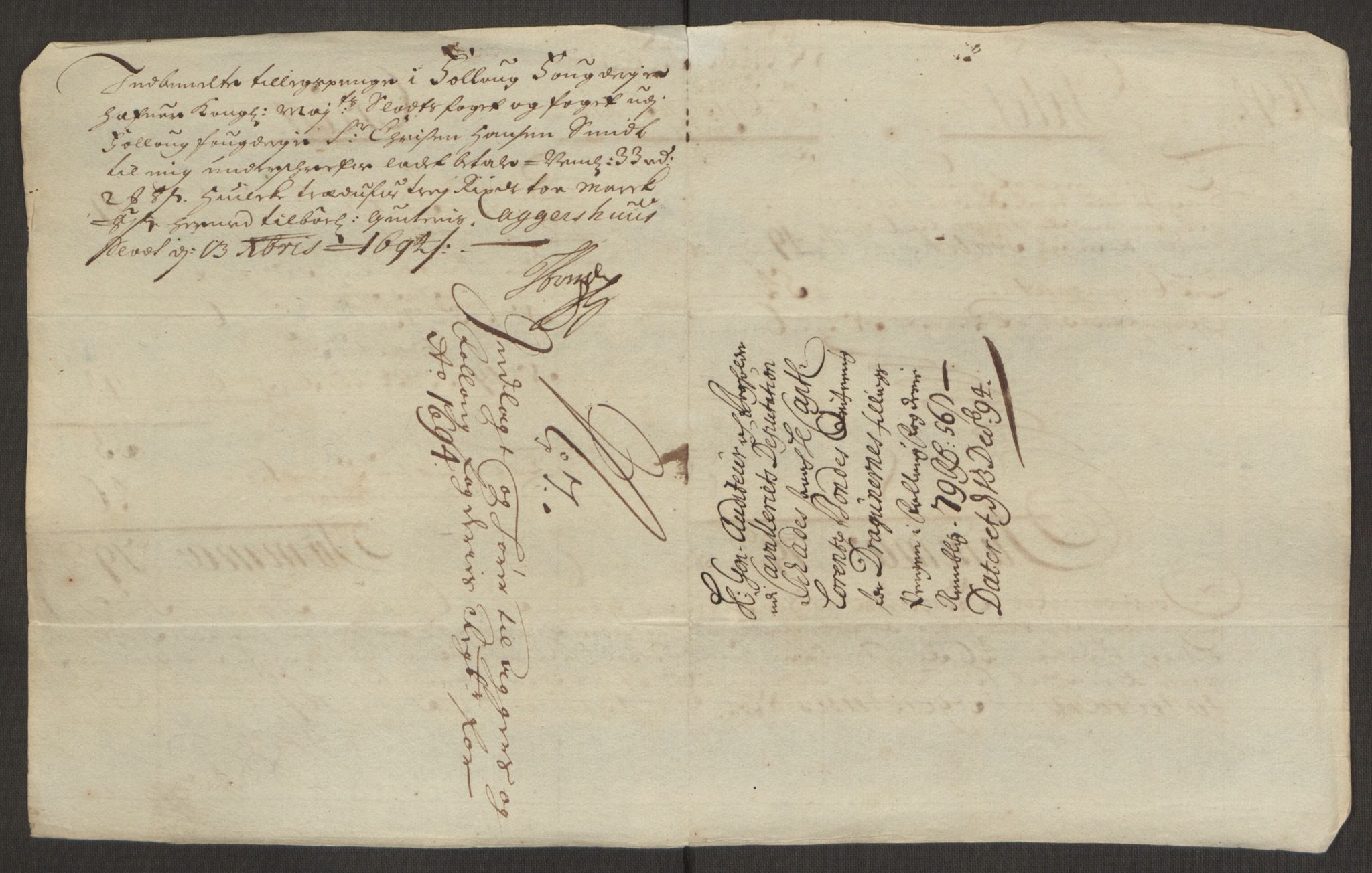 Rentekammeret inntil 1814, Reviderte regnskaper, Fogderegnskap, AV/RA-EA-4092/R10/L0438: Fogderegnskap Aker og Follo, 1694, p. 260