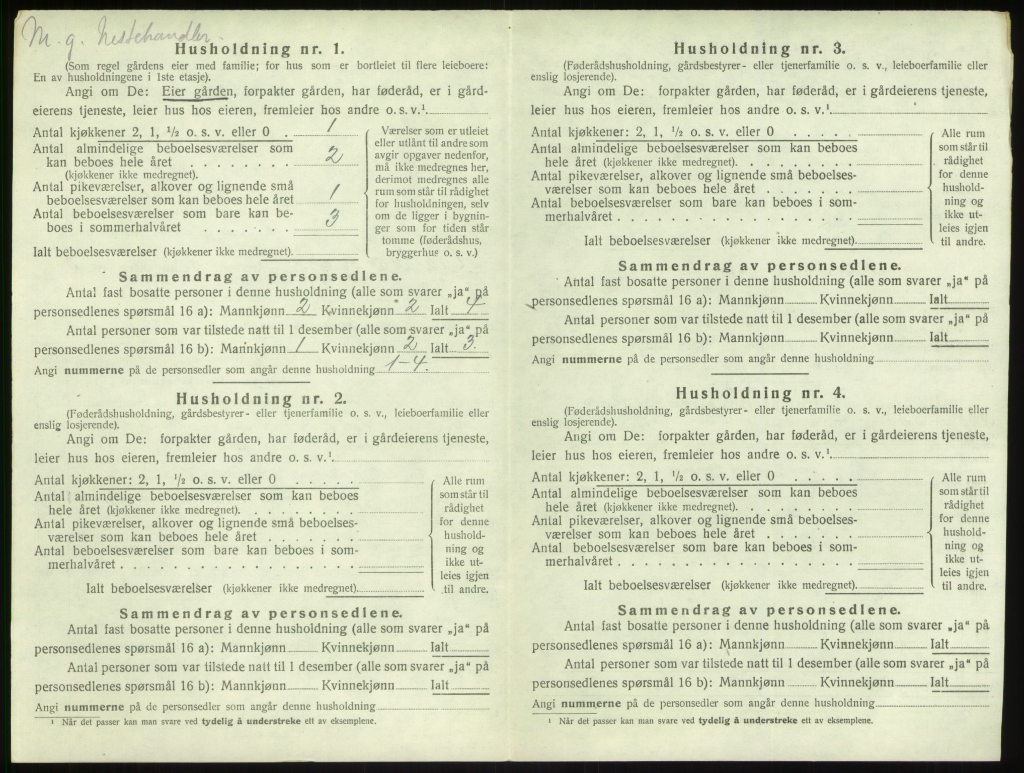 SAB, 1920 census for Vik, 1920, p. 372