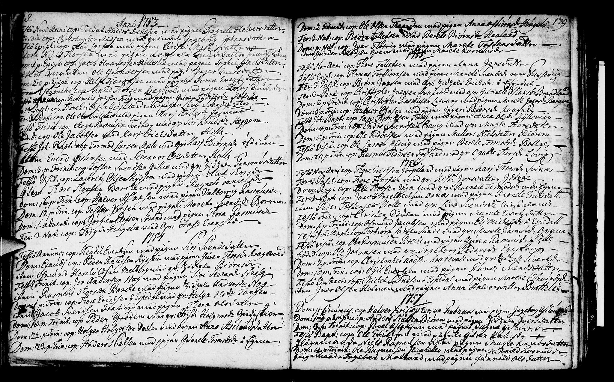 Strand sokneprestkontor, SAST/A-101828/H/Ha/Haa/L0002: Parish register (official) no. A 2, 1744-1768, p. 178-179