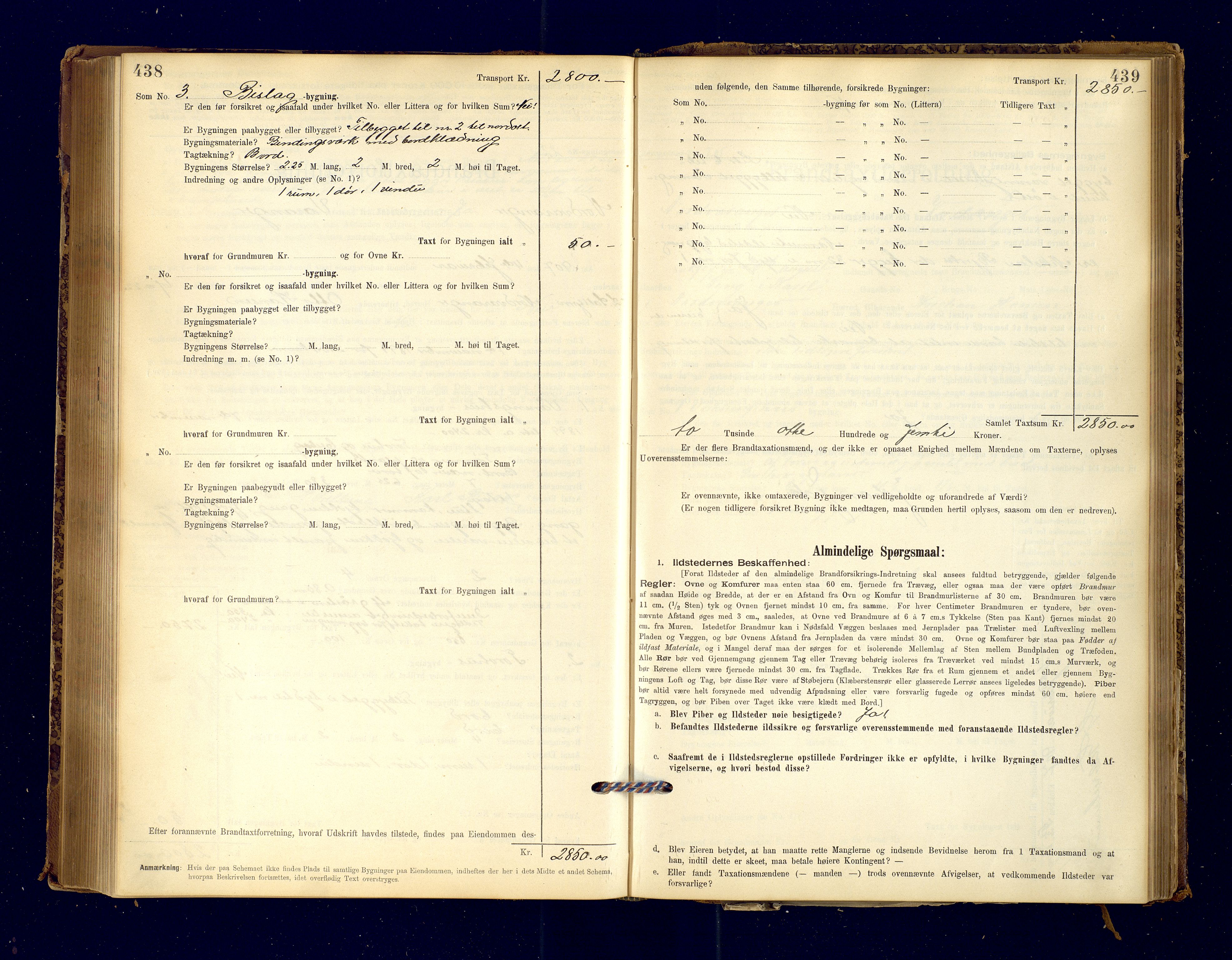 Nord-Varanger (Vadsø) lensmannskontor, SATØ/S-1166/1/Fp/Fpb/L0198: Branntakstprotokoller, 1895-1913, p. 438-439