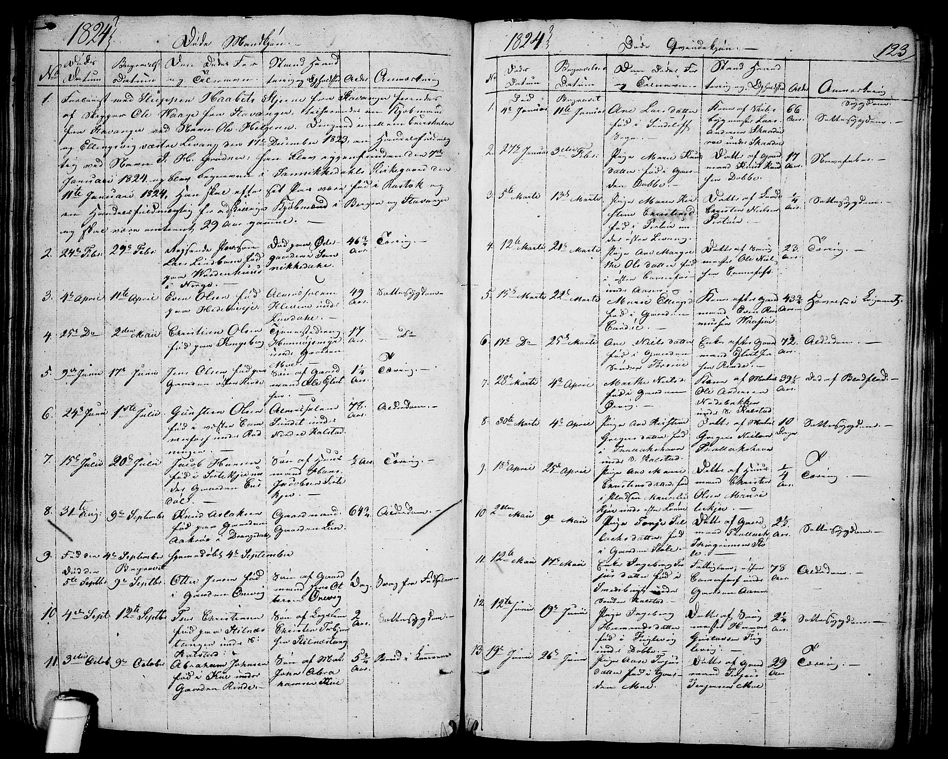 Sannidal kirkebøker, SAKO/A-296/F/Fa/L0005: Parish register (official) no. 5, 1823-1830, p. 123