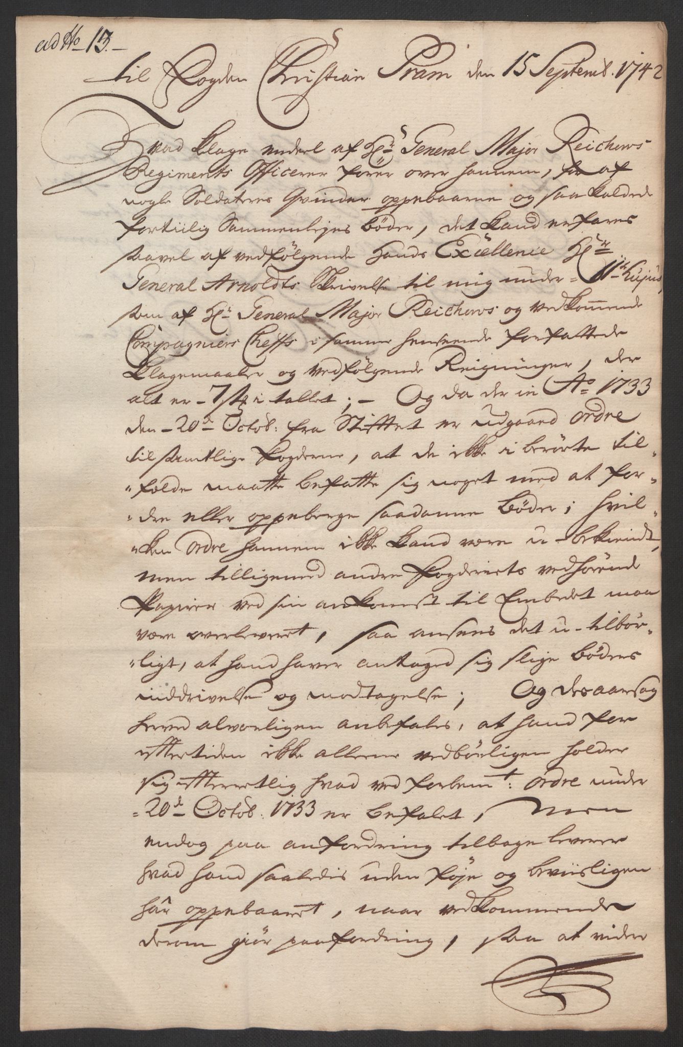 Kommanderende general (KG I) med Det norske krigsdirektorium, AV/RA-EA-5419/D/L0062: Stattholderens, stiftamtmenns og amtmenns brev, 1741-1745, p. 114