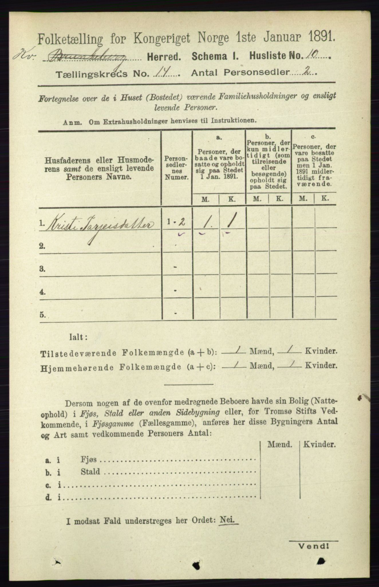 RA, 1891 census for 0829 Kviteseid, 1891, p. 3325